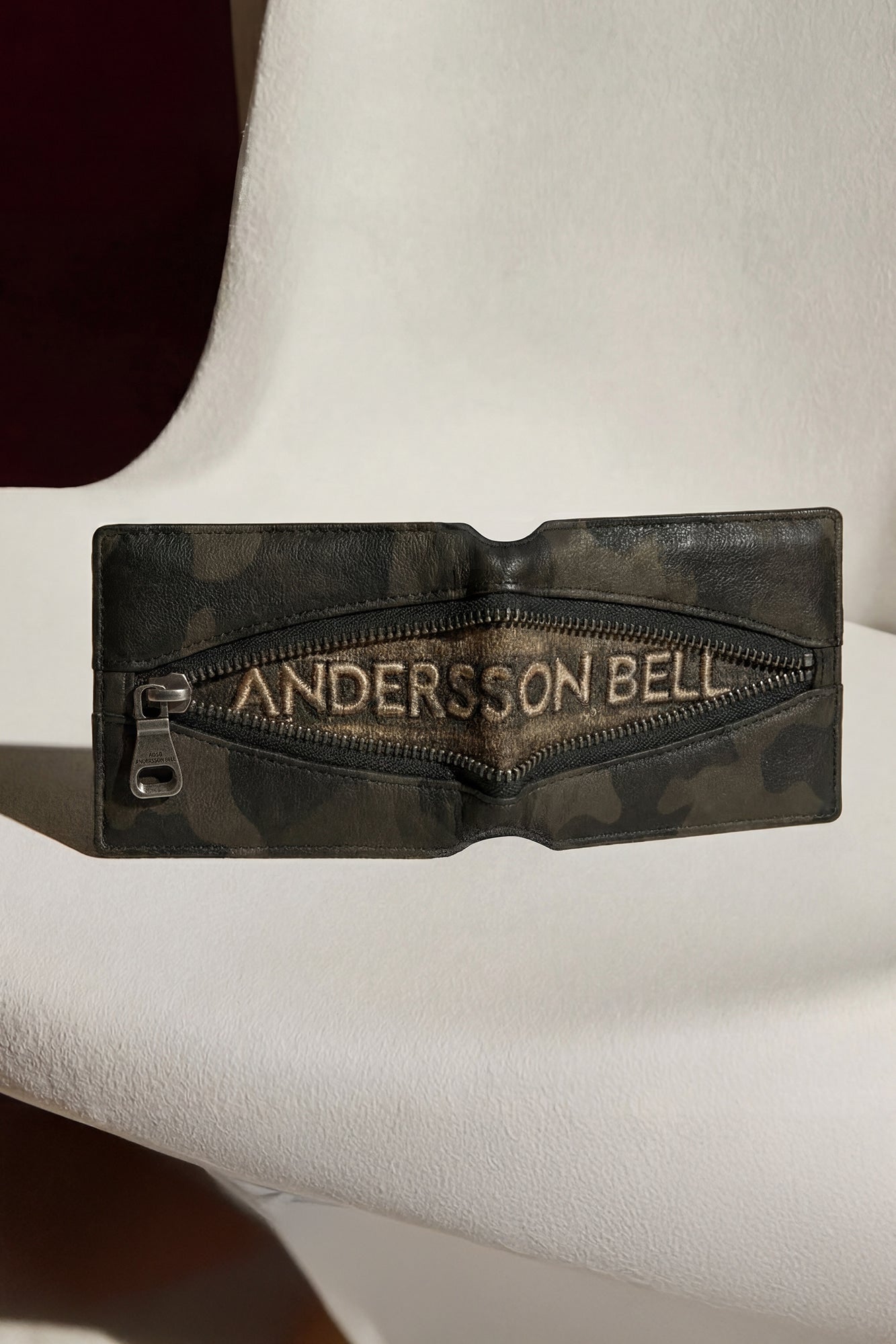 Andersson Bell - Camouflage Leather Zip Wallet (Green) product image 2 | TRAB K-Fashion Australia