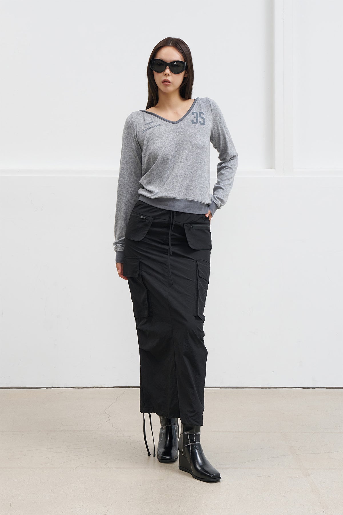 Deinet - Nylon Utility Cargo Skirt (Black) product image 4 | TRAB K-Fashion Australia