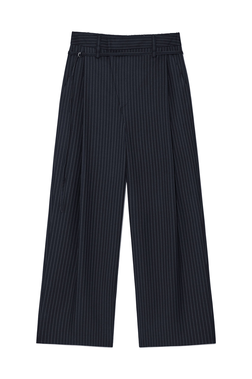 Matin Kim - Tuck Point Stripe Trouser (Dark Navy) product image 1 | TRAB K-Fashion Australia
