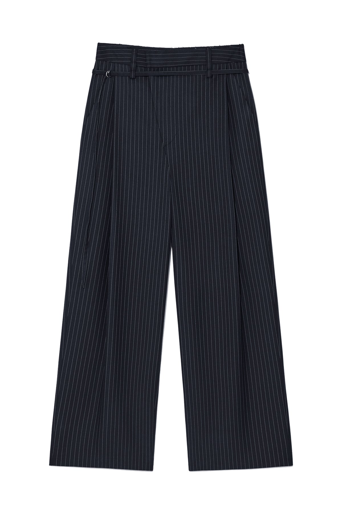 Matin Kim - Tuck Point Stripe Trouser (Dark Navy) product image 1 | TRAB K-Fashion Australia