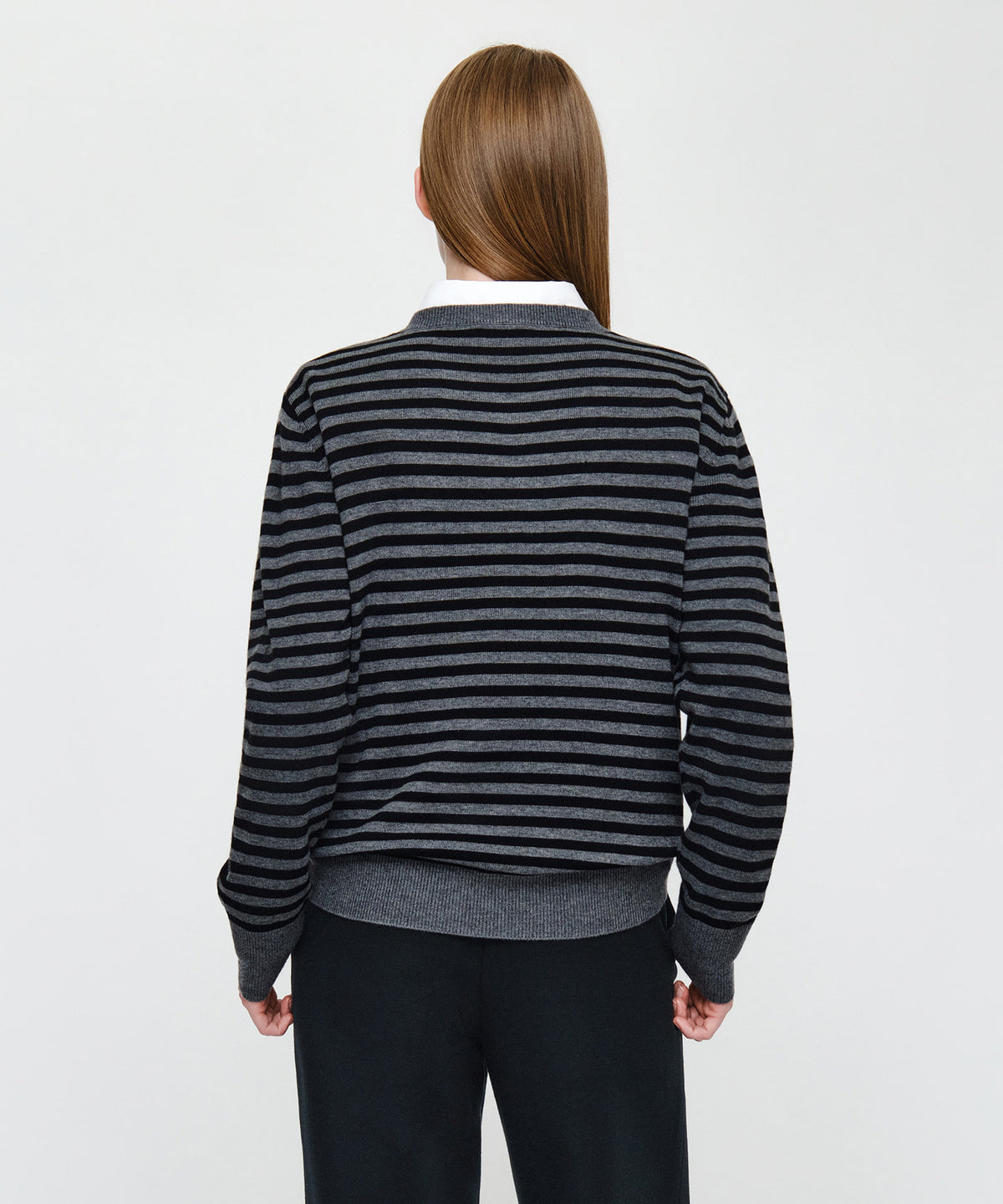 Marithe & Francois Girbaud - Micro Classic Logo V-neck Knit (Charcoal) product image 3 | TRAB K-Fashion Australia