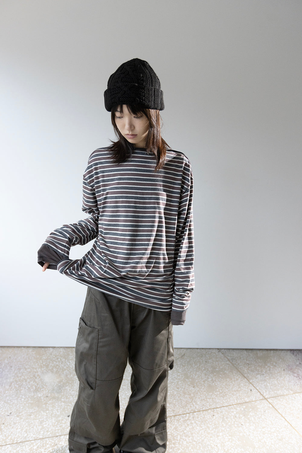 Hatchingroom - Jacquard Big Beanie (Black) product image 7 | TRAB K-Fashion Australia
