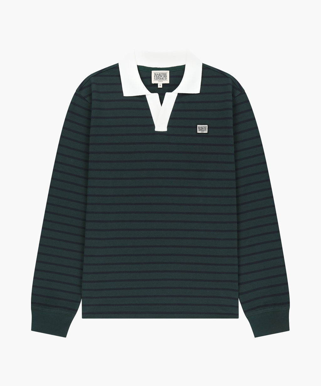 Marithe & Francois Girbaud - Collar Pique Long Sleeve Tee (Stripe) product image 5 | TRAB K-Fashion Australia