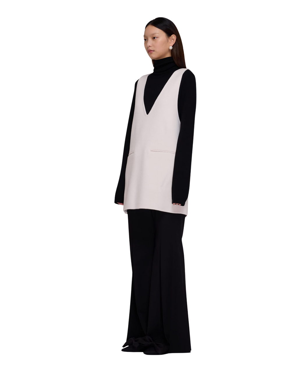 Kimhe Kim - Double Faced Chain Embellishment Sleeveless Vest (Cream) product image 2 | TRAB K-Fashion Australia