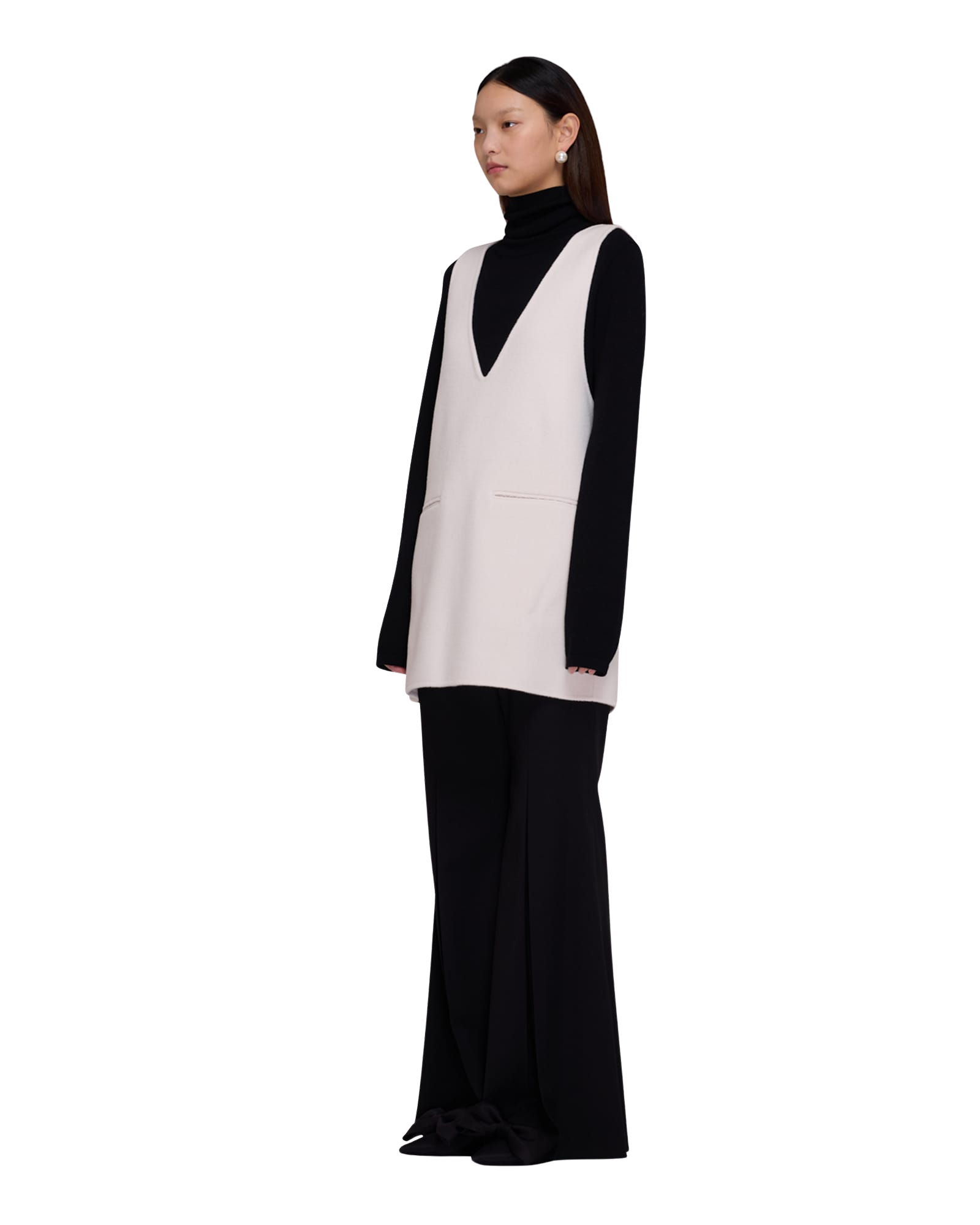 Kimhe Kim - Double Faced Chain Embellishment Sleeveless Vest (Cream) product image 2 | TRAB K-Fashion Australia