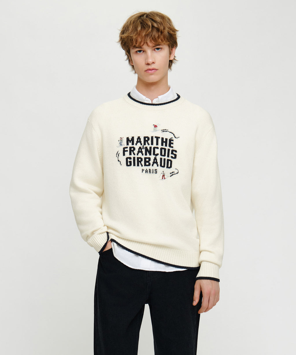 Marithe & Francois Girbaud - Alpes Classic Logo Knit Pullover (Ivory) product image 2 | TRAB K-Fashion Australia