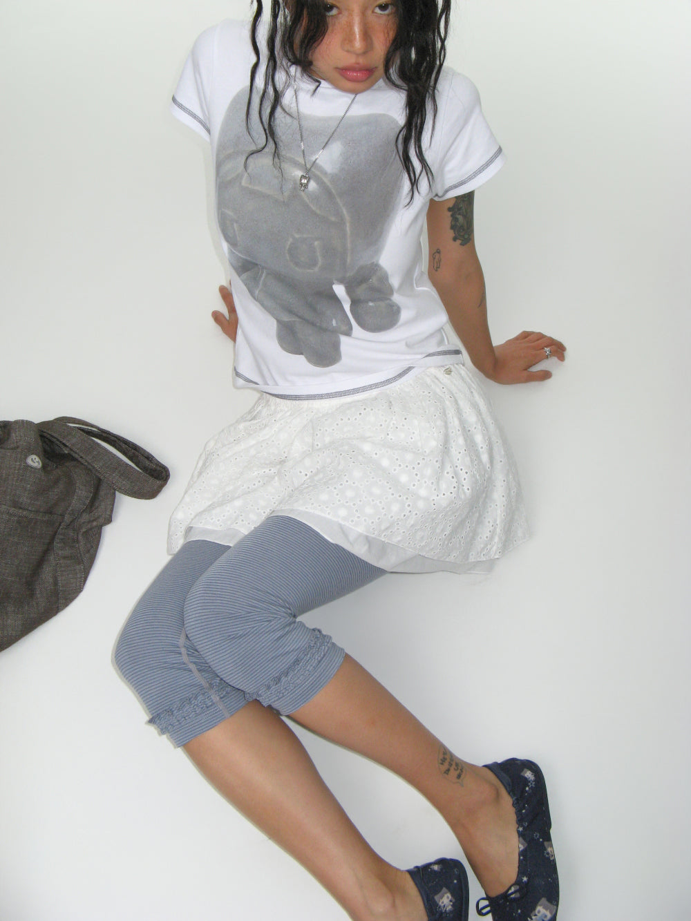 Coyseio - Flower Punching Skirt (White) product image 7 | TRAB K-Fashion Australia
