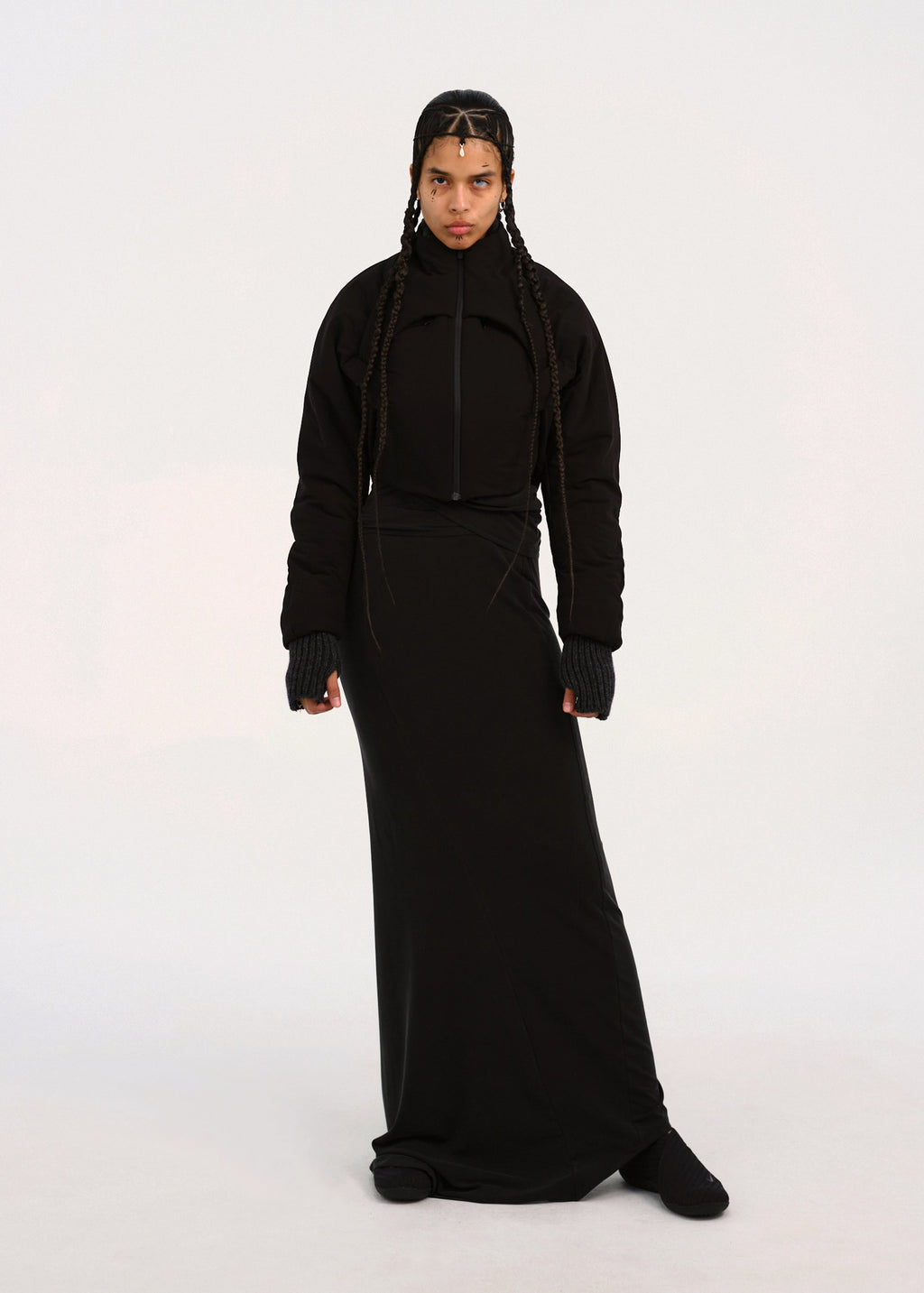 Hyein Seo - Padded Harness Jacket w/ Gloves (Black) product image 1 | TRAB K-Fashion Australia