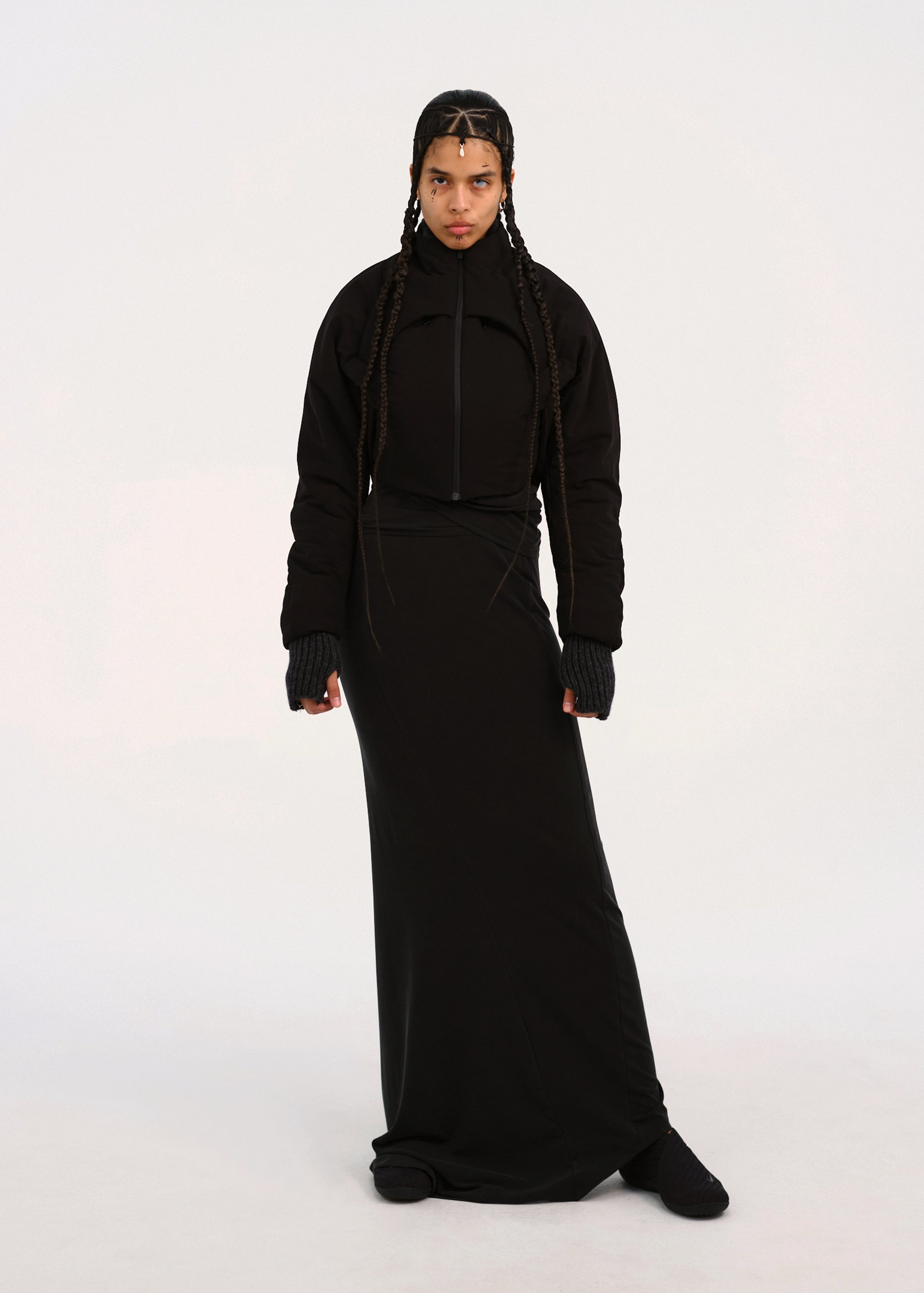 Hyein Seo - Padded Harness Jacket w/ Gloves (Black) product image 1 | TRAB K-Fashion Australia