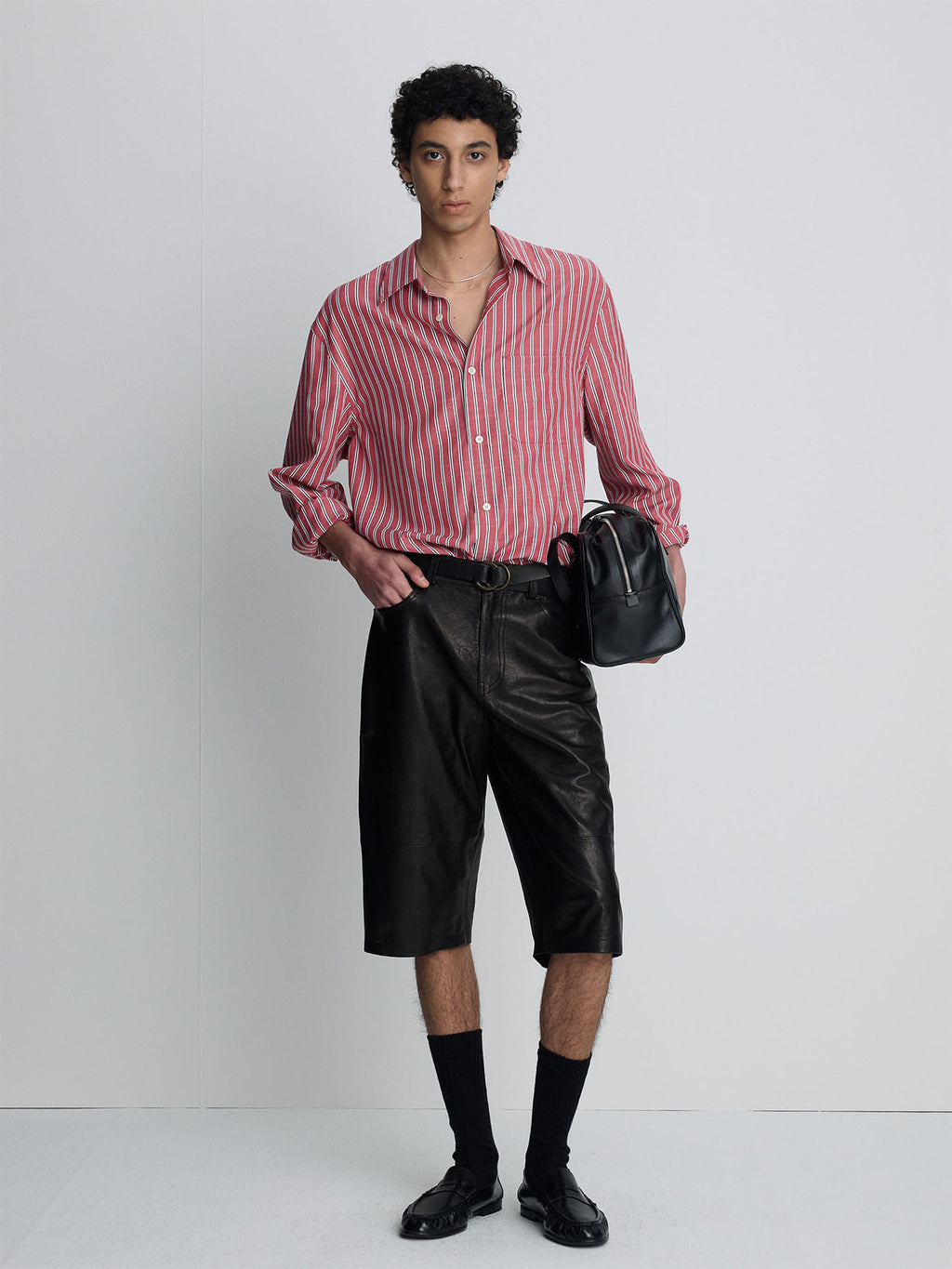 Tonywack - Striped Cotton Blend Shirt (Red Stripe) product image 2 | TRAB K-Fashion Australia