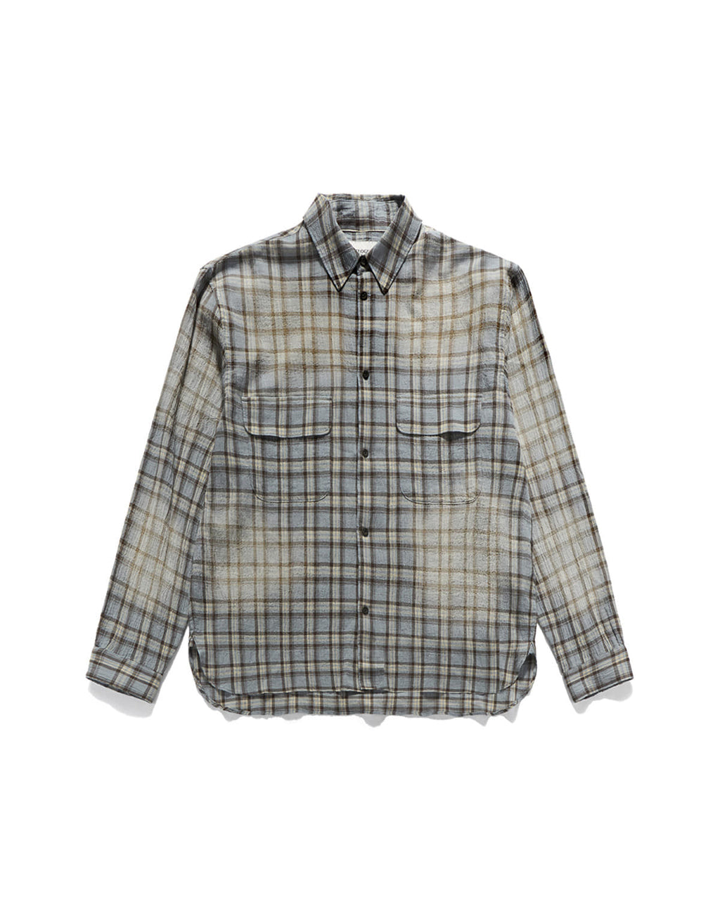 Eastlogue - Comfy Wide Shirts (L.blue & Beige Check) product image 1 | TRAB K-Fashion Australia