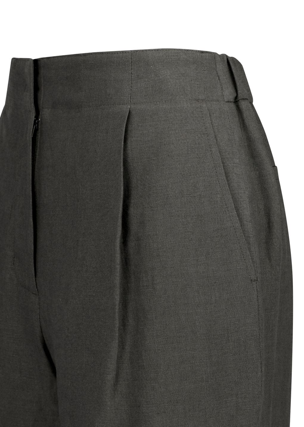Amomento - [Pre-Order] Linen Tuck Pants (Khaki Grey) product image 7 | TRAB K-Fashion Australia
