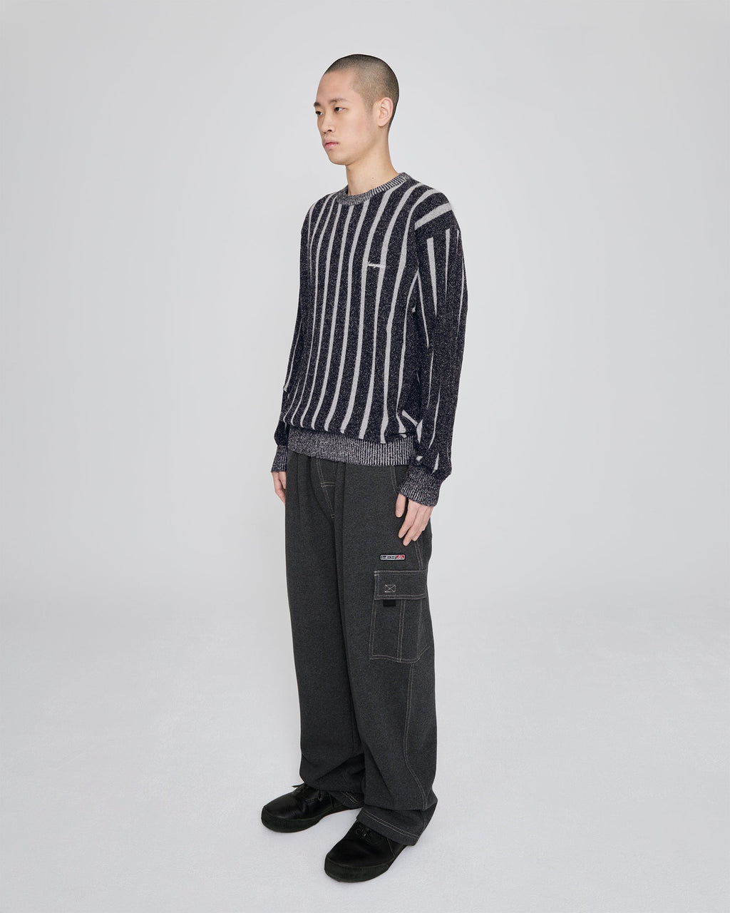 yeseyesee - Stipe Knit Pullover (Black) product image 8 | TRAB K-Fashion Australia