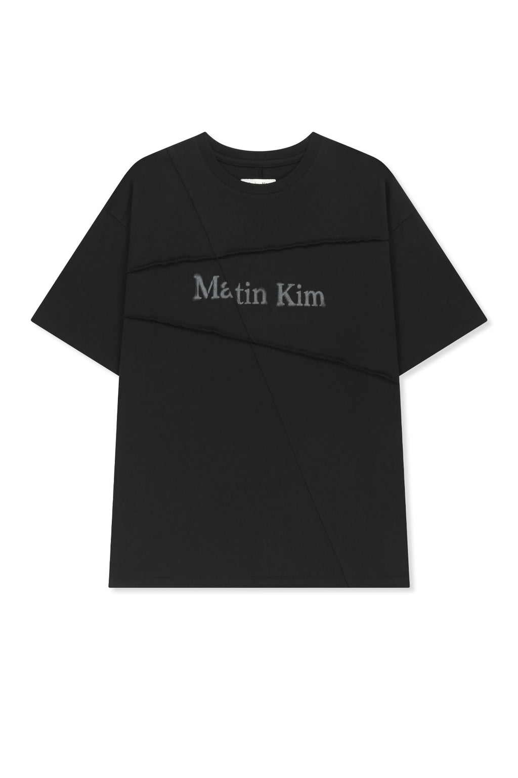 Matin Kim - Diagonal Cut Logo Top (Black) product image 1 | TRAB K-Fashion Australia