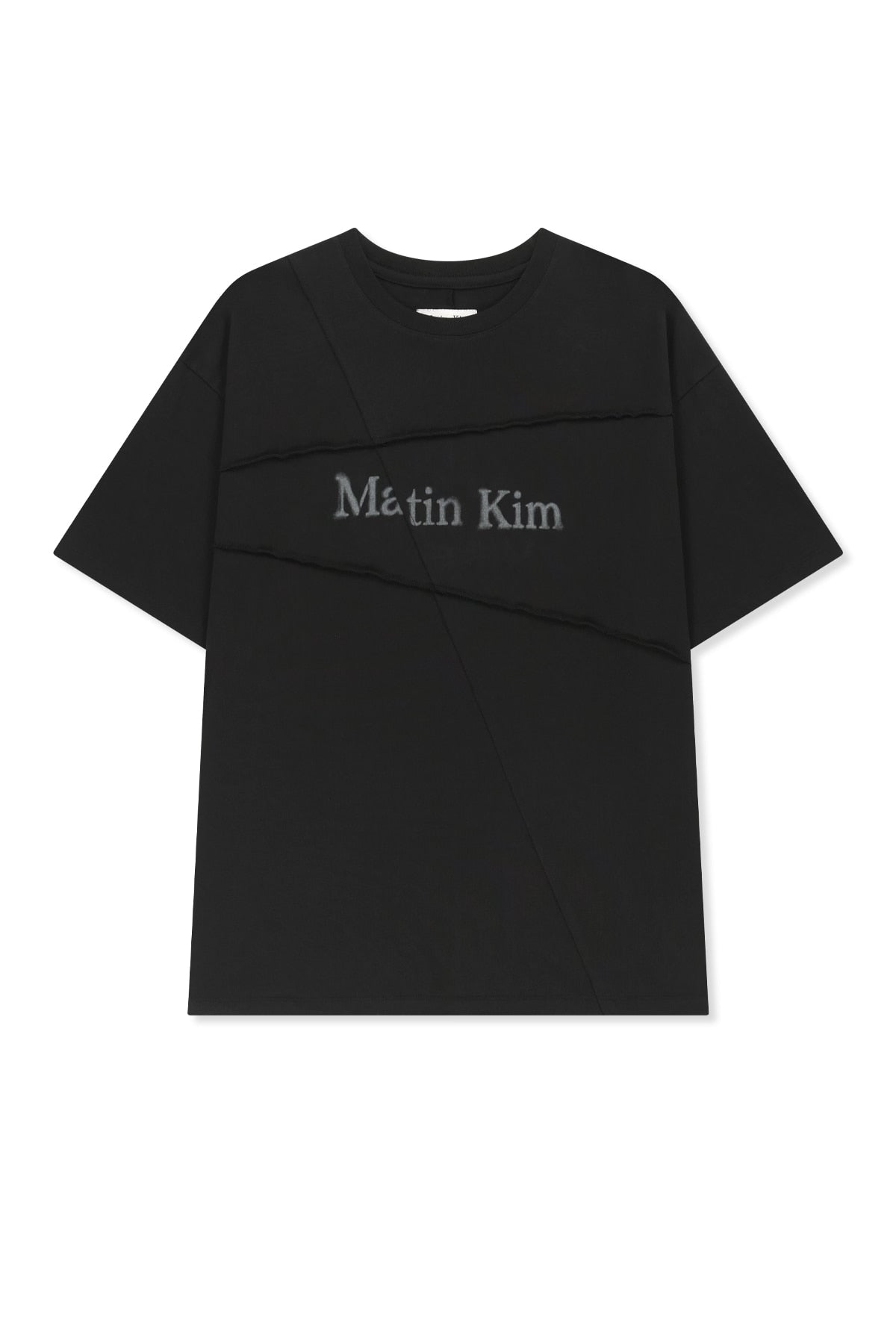 Matin Kim - Diagonal Cut Logo Top (Black) product image 1 | TRAB K-Fashion Australia