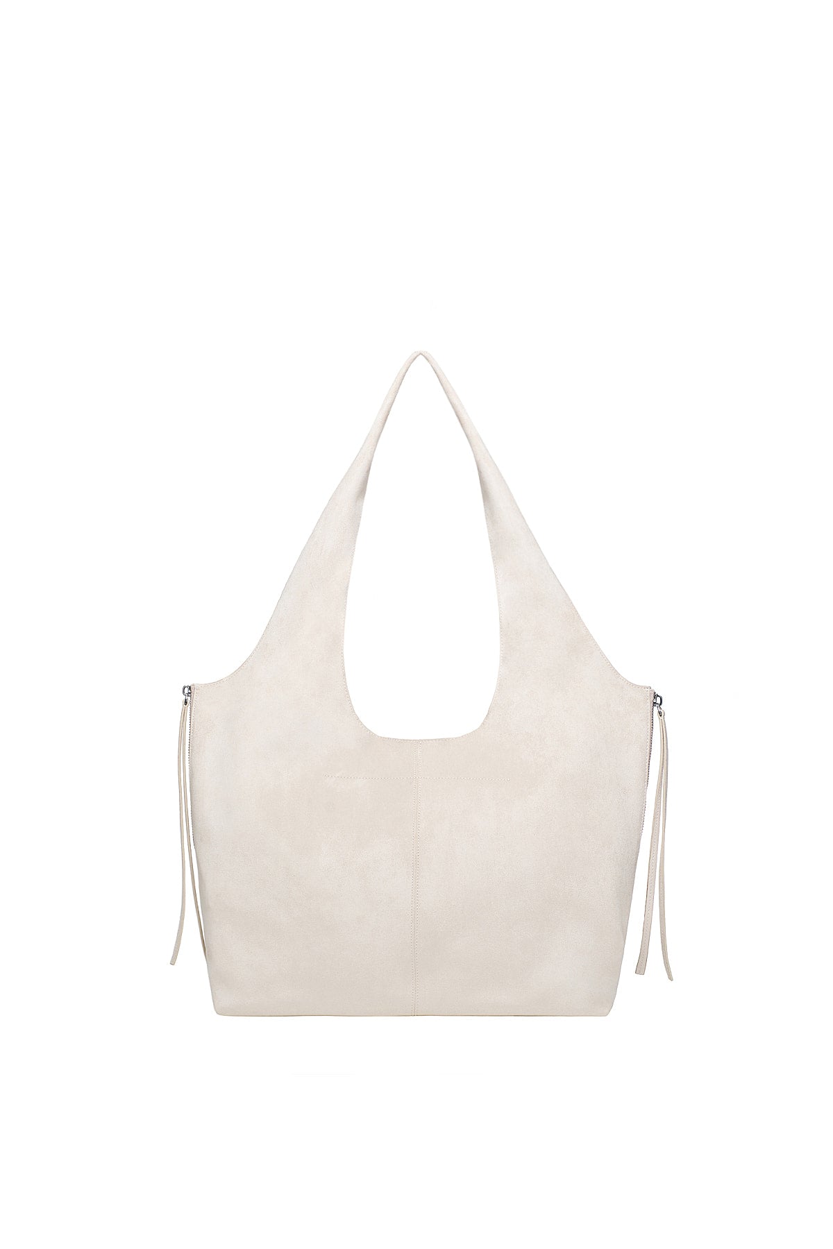Matin Kim - Side Zip Suede Shoulder Bag (Ivory) product image 2 | TRAB K-Fashion Australia