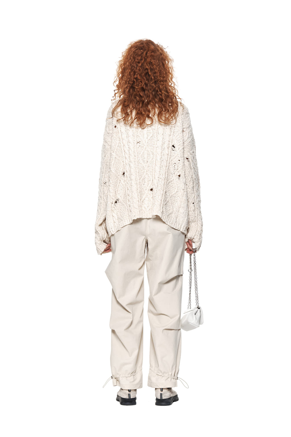 Matin Kim - Damage Cable Cardigan (Ivory) product image 7 | TRAB K-Fashion Australia