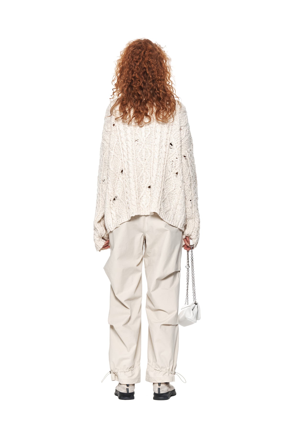 Matin Kim - Damage Cable Cardigan (Ivory) product image 7 | TRAB K-Fashion Australia