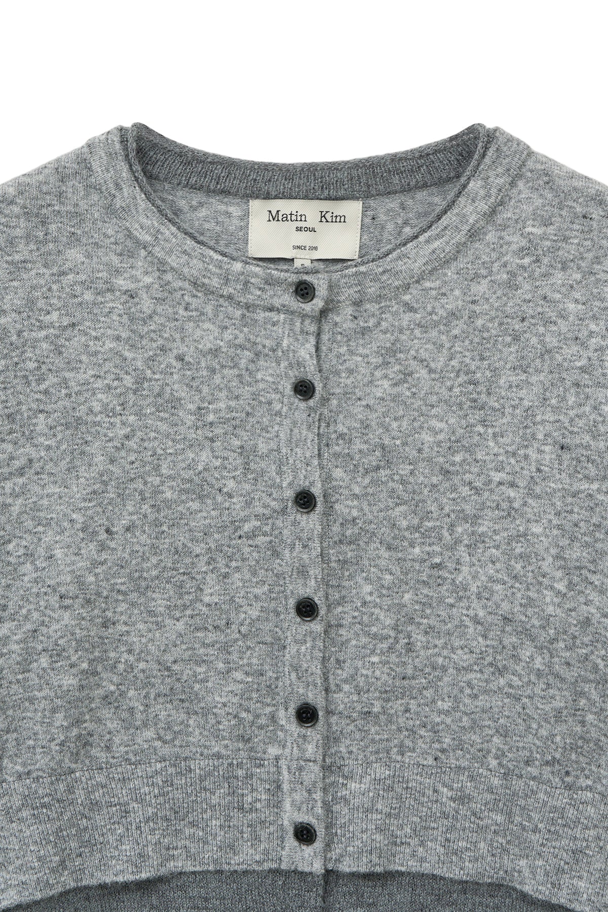 Matin Kim - Layered Texture Knit Cardigan (Grey) product image 3 | TRAB K-Fashion Australia