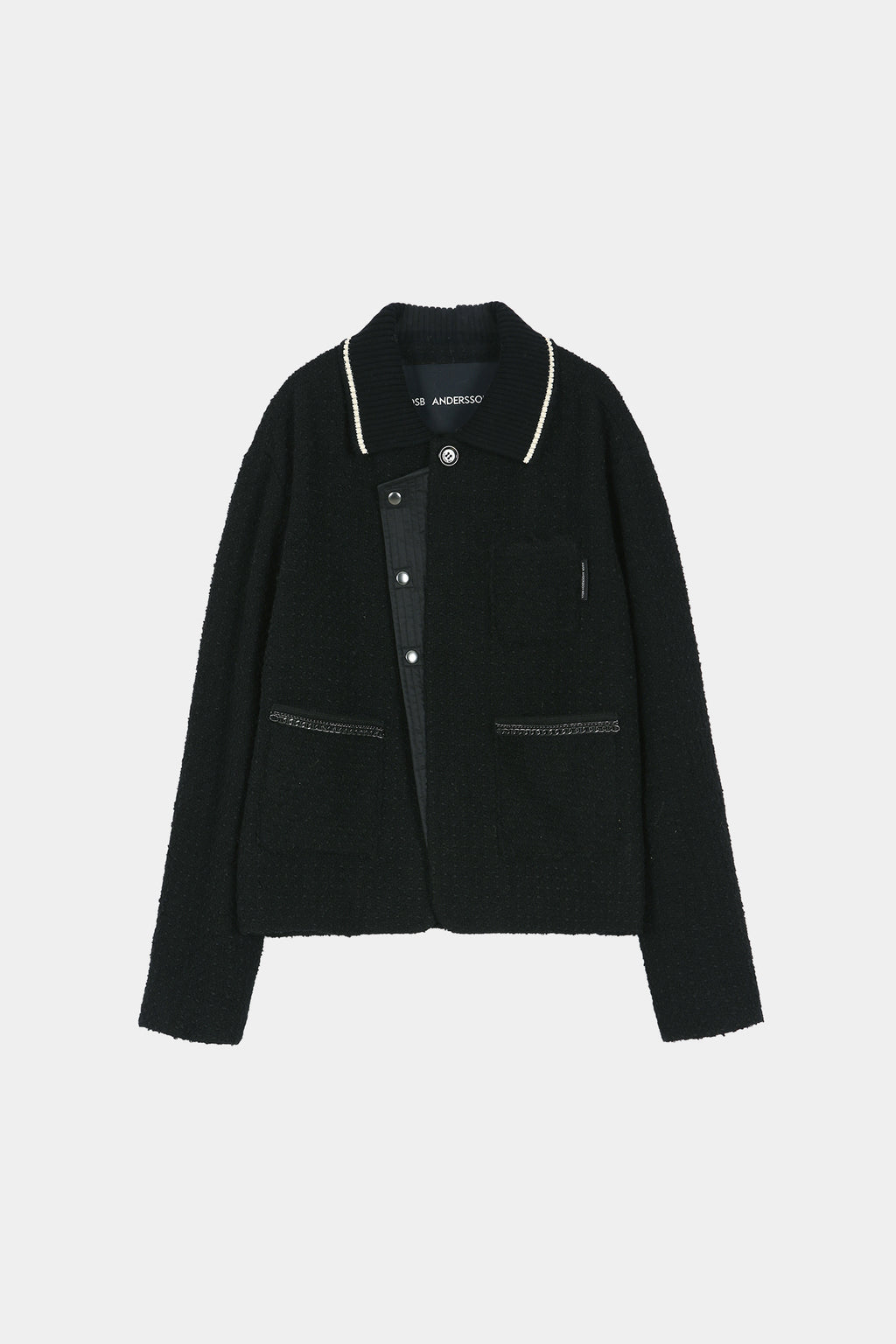 Andersson Bell - Knit Collar Tweed Cardigan (Black) product image 8 | TRAB K-Fashion Australia