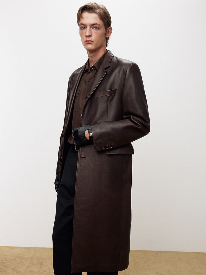 Tonywack - Naked Lamb Leather Single Coat (Brown) product image 4 | TRAB K-Fashion Australia