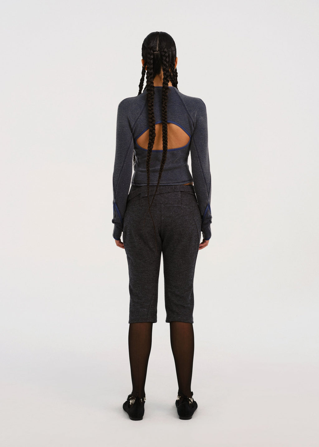Hyein Seo - Slashed Zip Top (Dark Grey) product image 4 | TRAB K-Fashion Australia