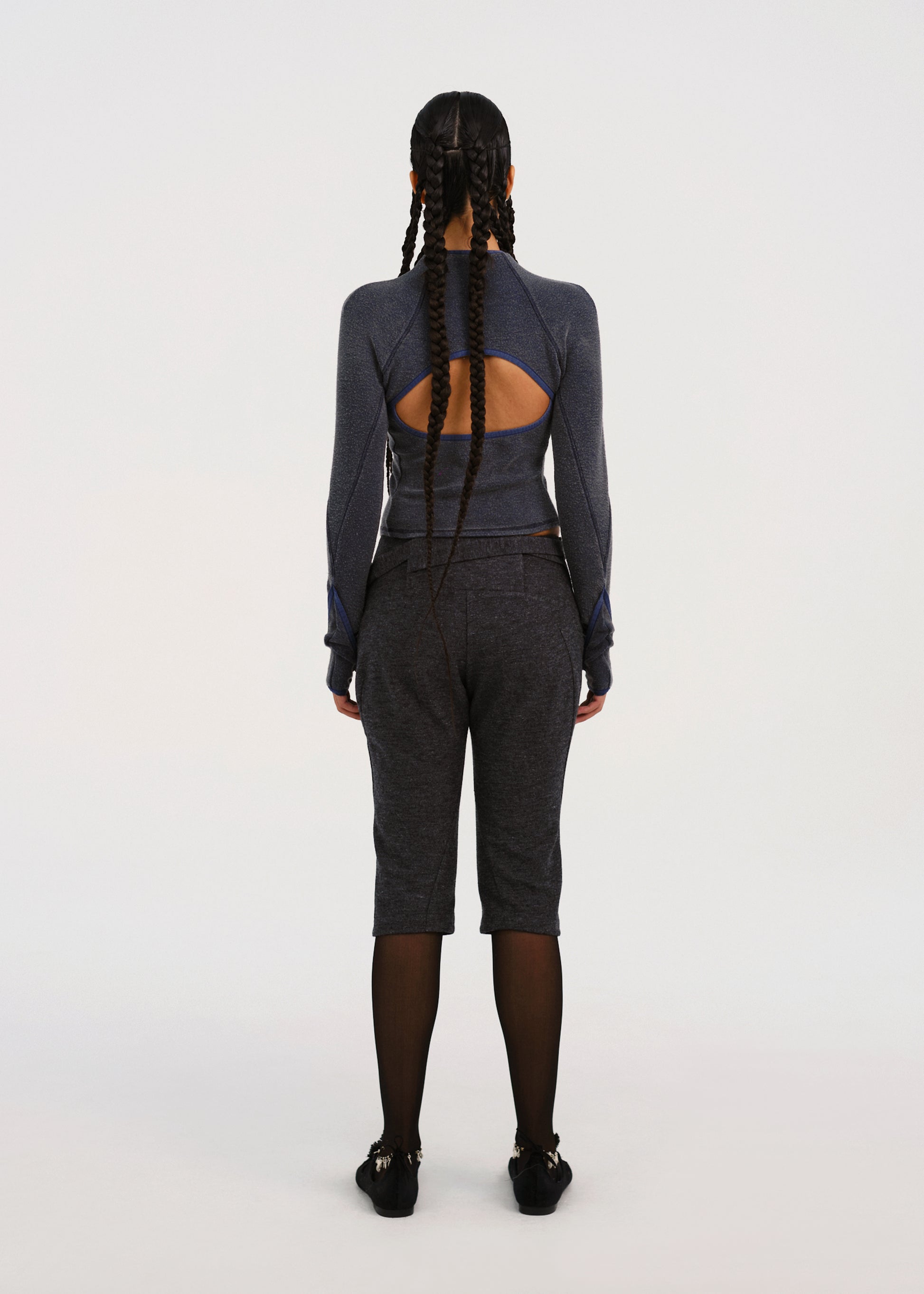 Hyein Seo - Slashed Zip Top (Dark Grey) product image 4 | TRAB K-Fashion Australia