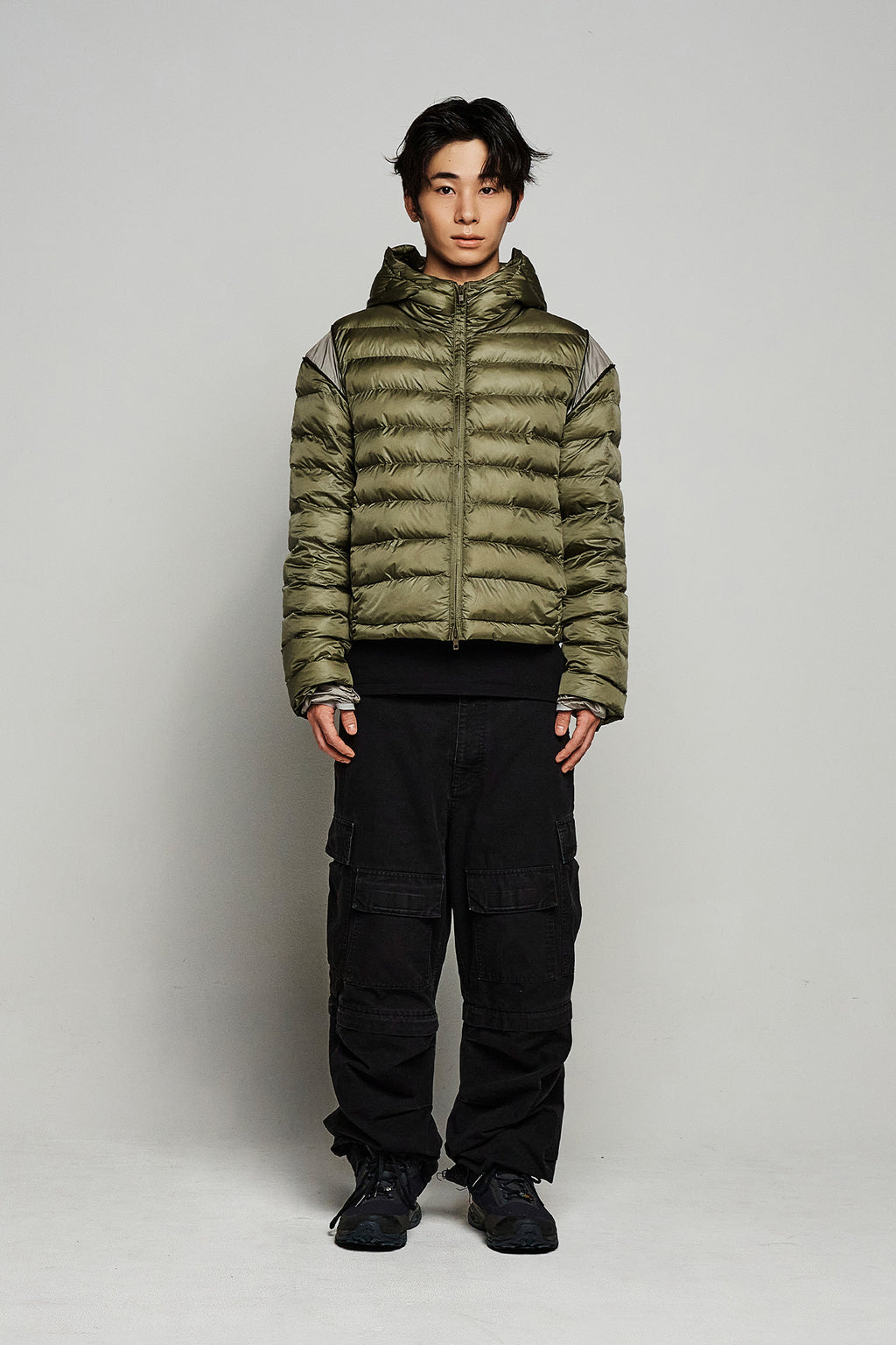 Deinet - Point Wellon Hooded Jacket (Khaki) product image 1 | TRAB K-Fashion Australia