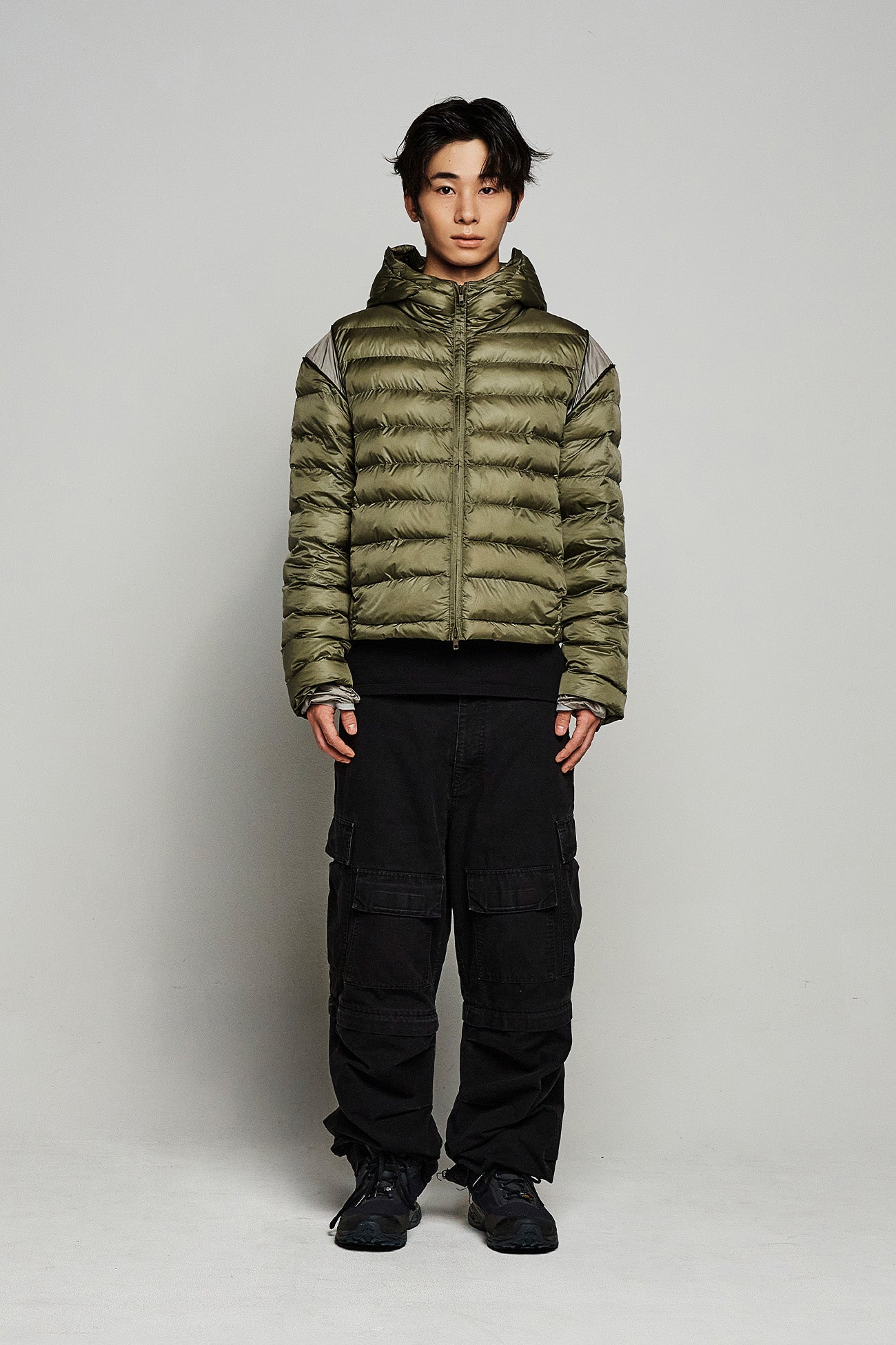 Deinet - Point Wellon Hooded Jacket (Khaki) product image 1 | TRAB K-Fashion Australia