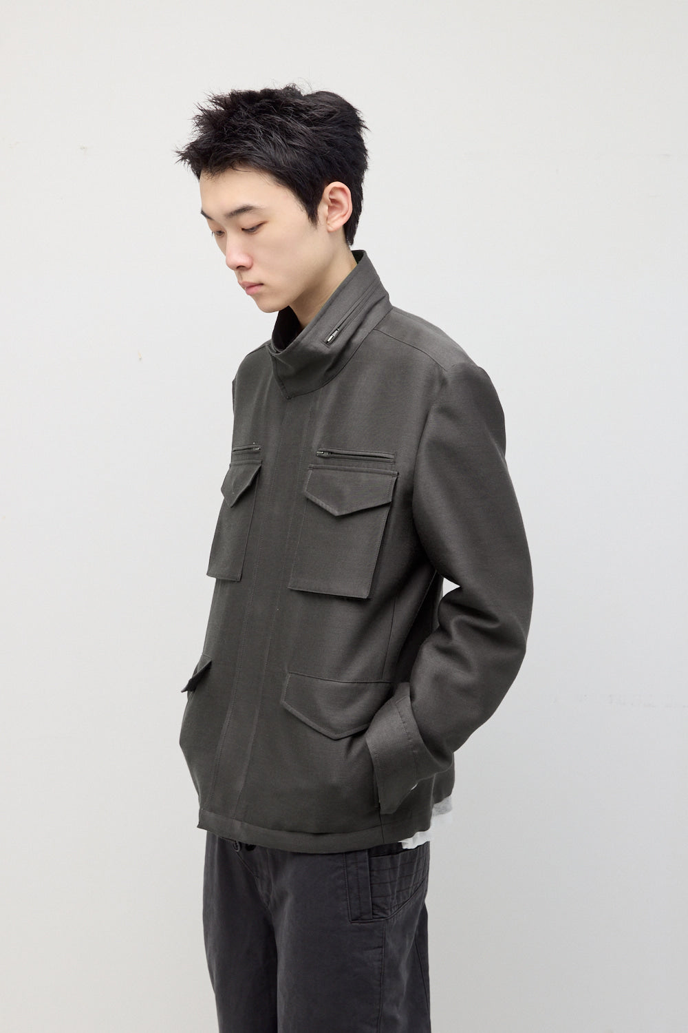 Hatchingroom - Silent M65 Jacket (Wool/Silk Sage) product image 6 | TRAB K-Fashion Australia