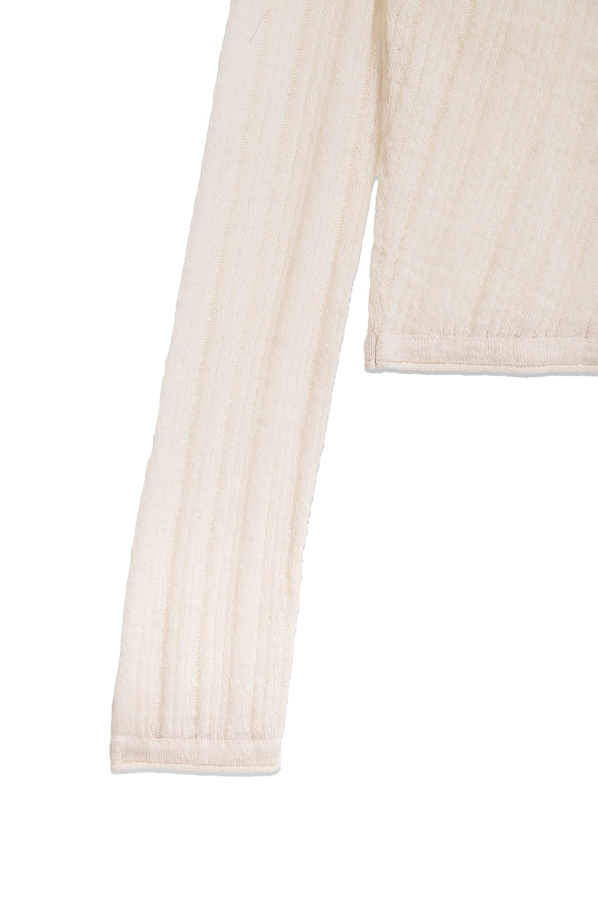 Matin Kim - Diagonal Texture Knit Top (Light Beige) product image 4 | TRAB K-Fashion Australia