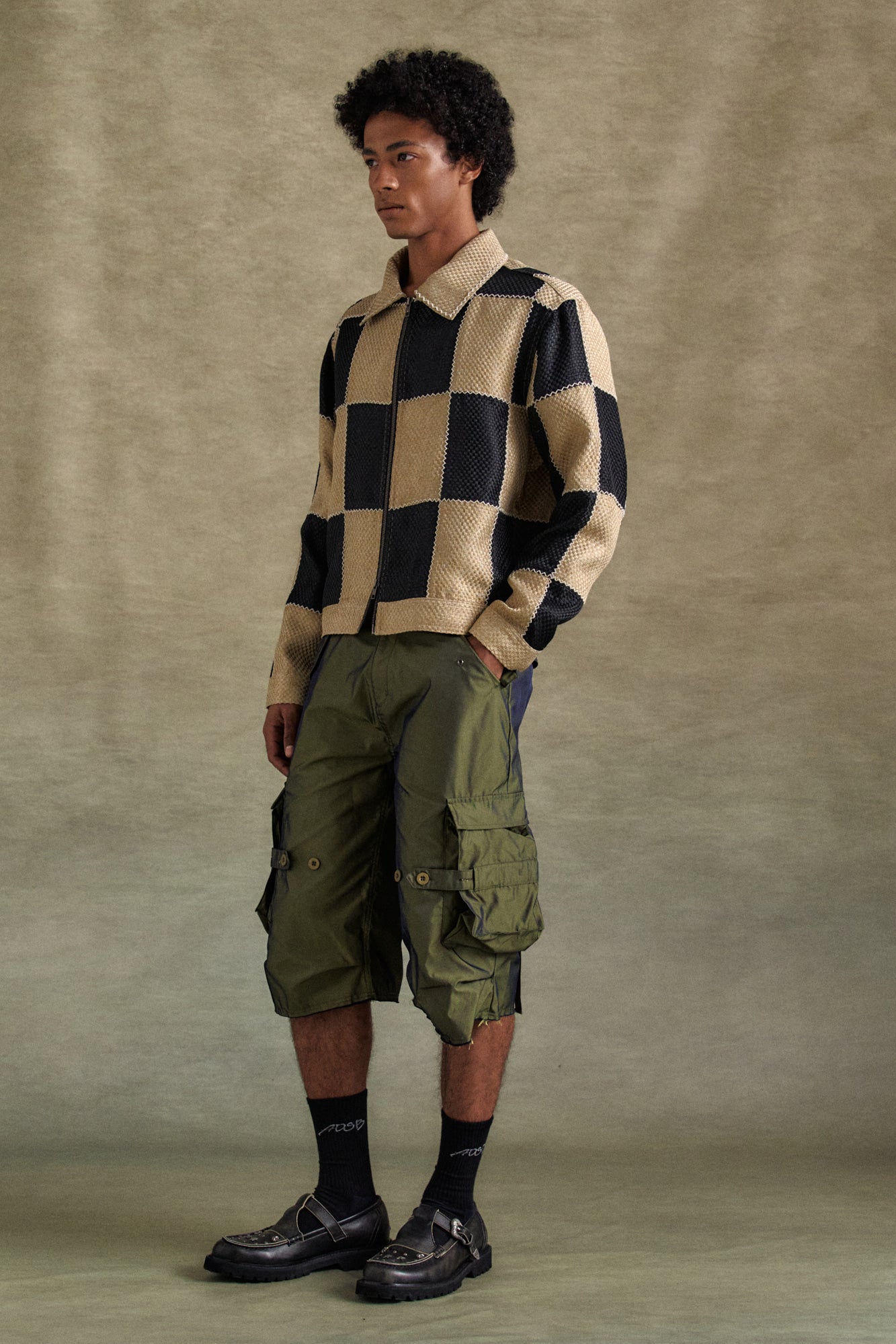 Andersson Bell - Nadrin Multi Pocket Cargo Shorts (Khaki) product image 3 | TRAB K-Fashion Australia