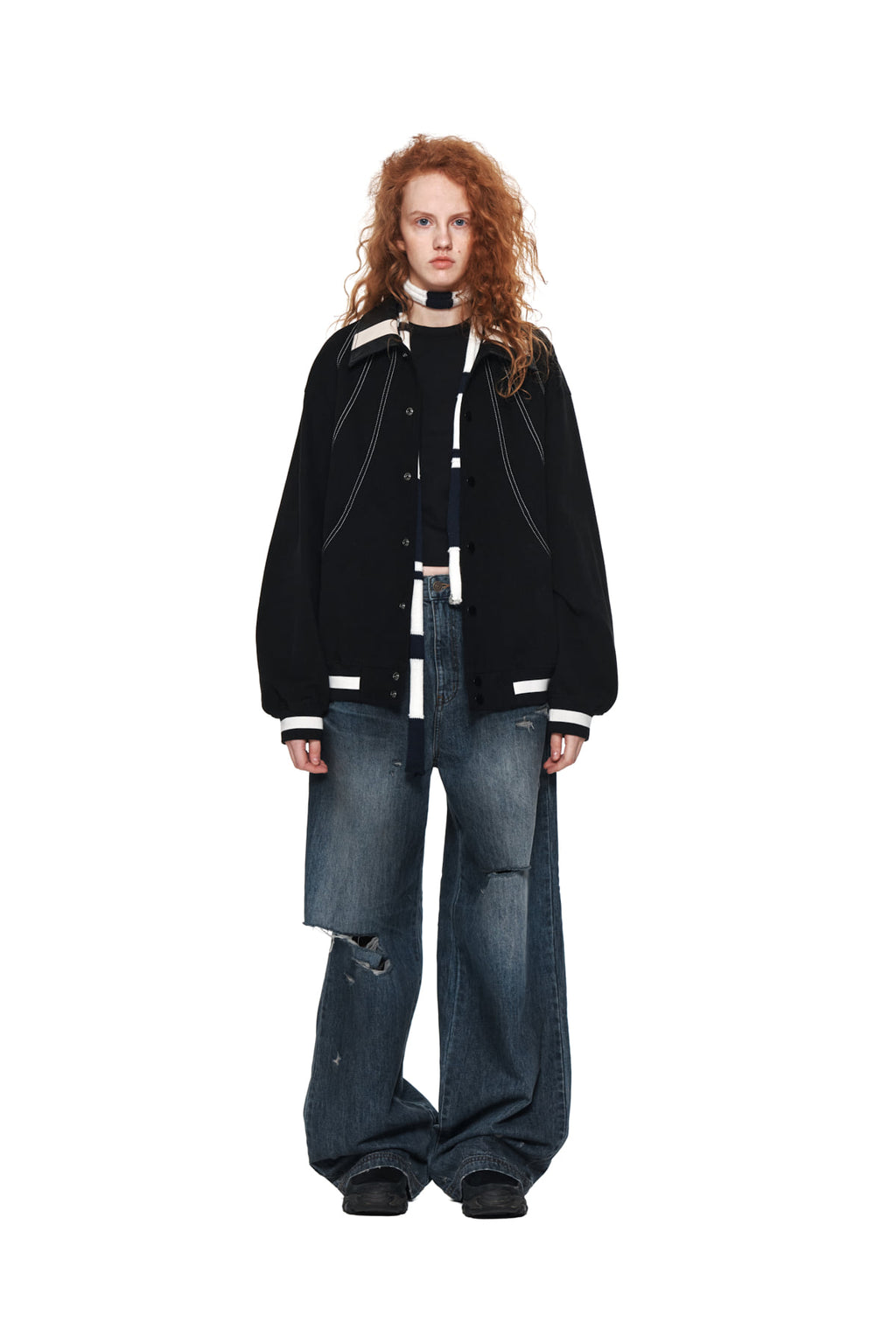 Matin Kim - Heavy Washed Damage Denim Pants (Blue) product image 5 | TRAB K-Fashion Australia