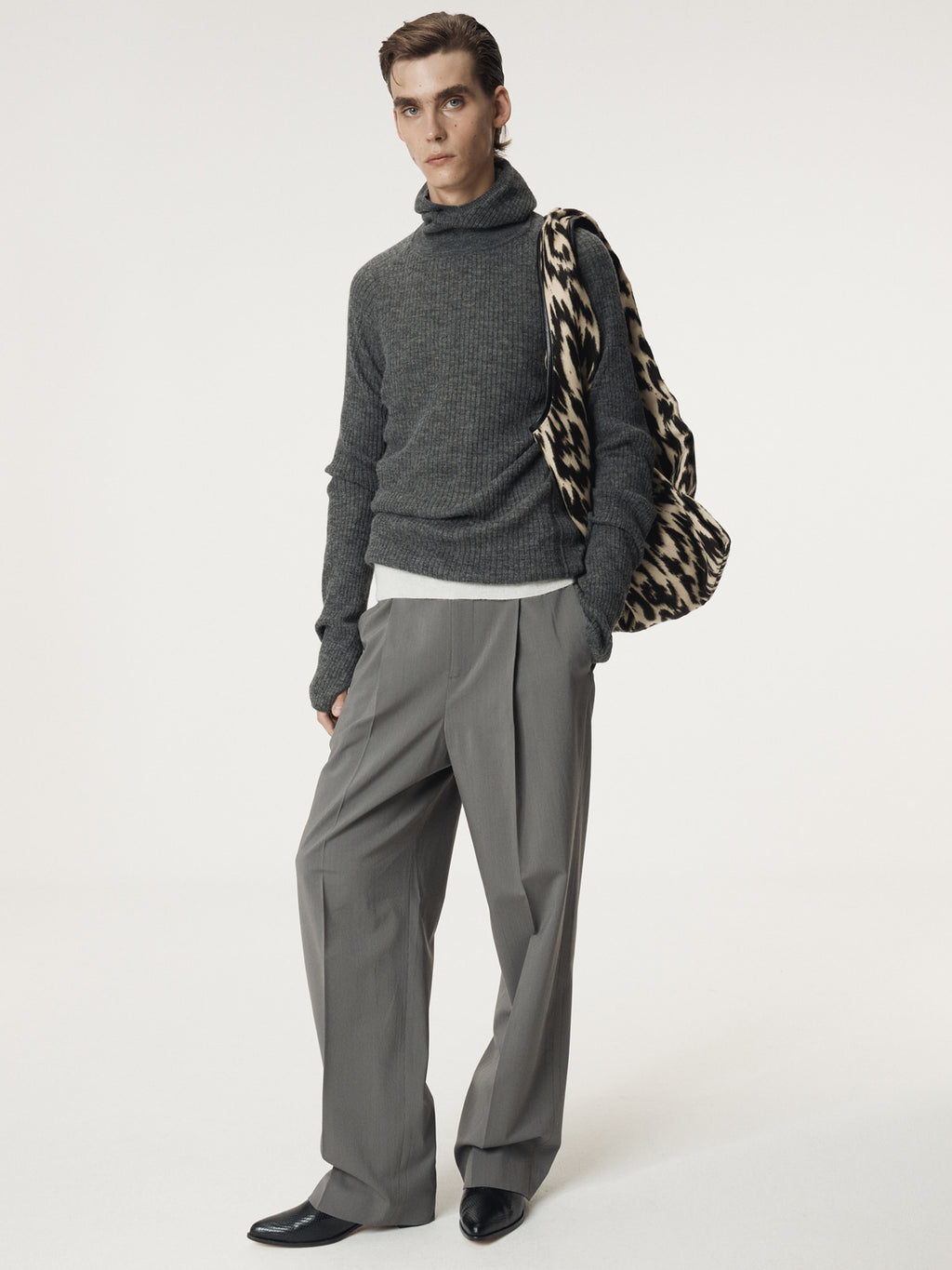 Recto - Slim Fit Balaclava Knit Top (Charcoal Grey) product image 6 | TRAB K-Fashion Australia