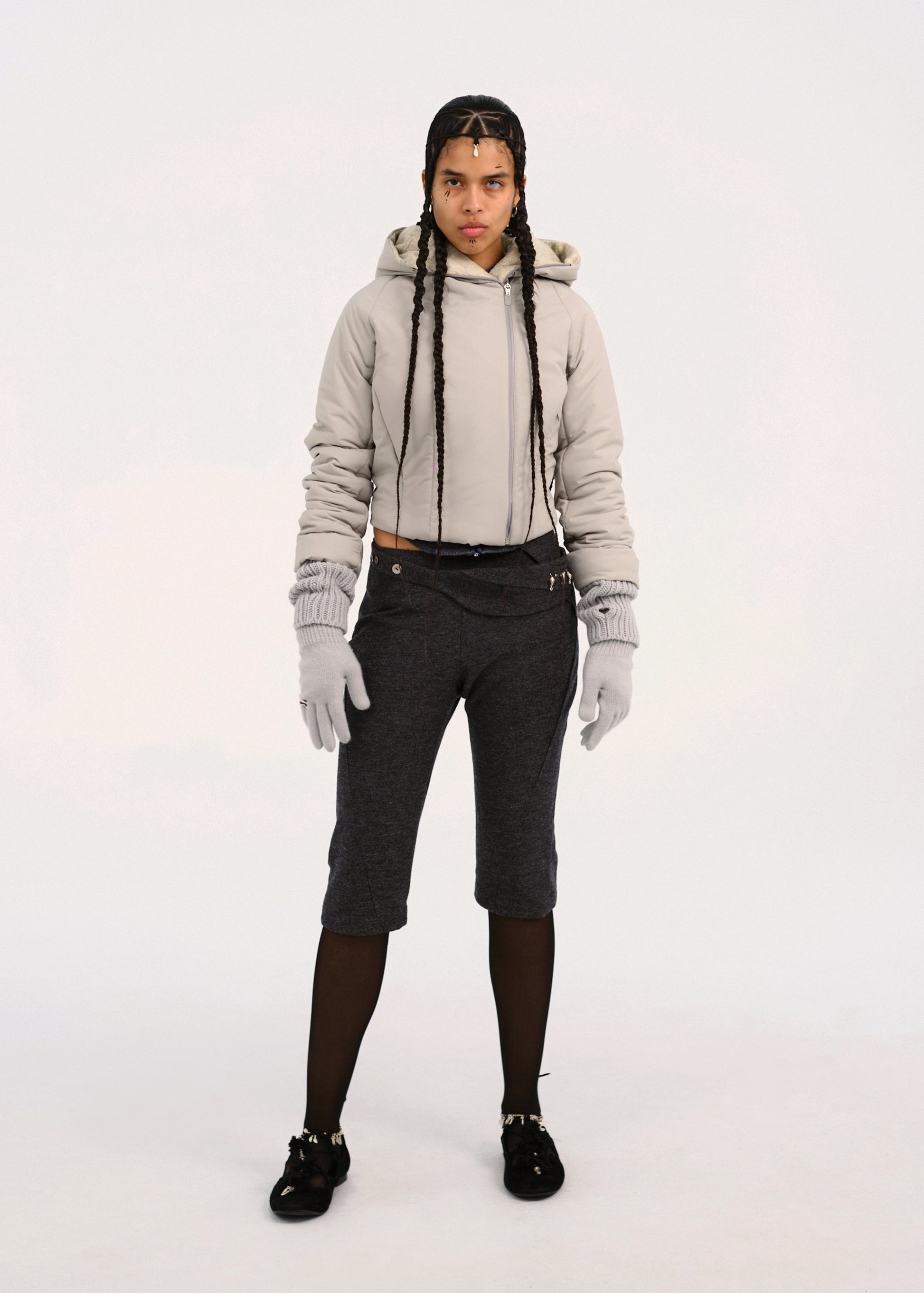 Hyein Seo - Capri Pants w/ Silver Charm Bag (Grey) product image 1 | TRAB K-Fashion Australia