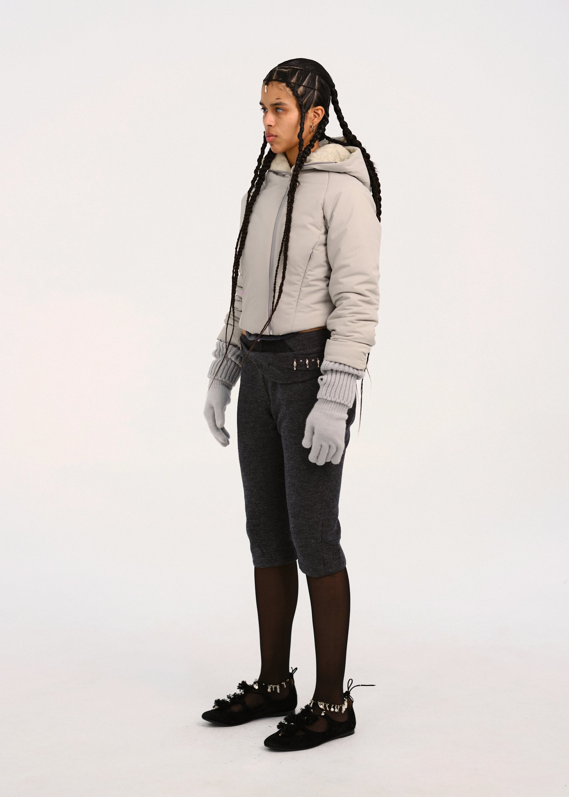 Hyein Seo - Capri Pants w/ Silver Charm Bag (Grey) product image 2 | TRAB K-Fashion Australia