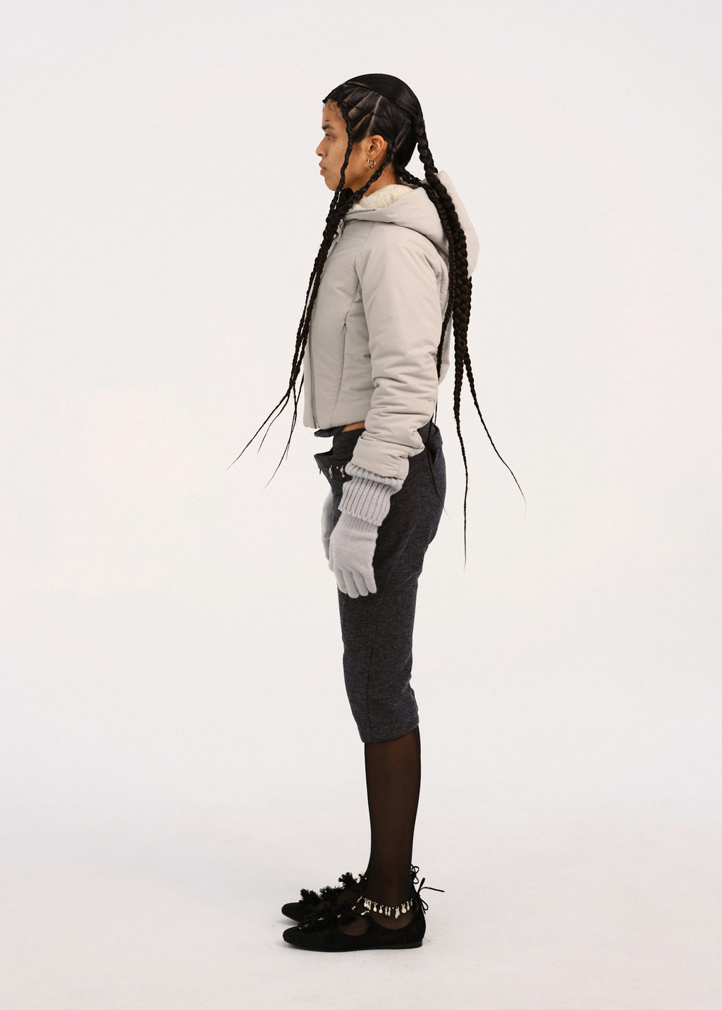 Hyein Seo - Capri Pants w/ Silver Charm Bag (Grey) product image 3 | TRAB K-Fashion Australia