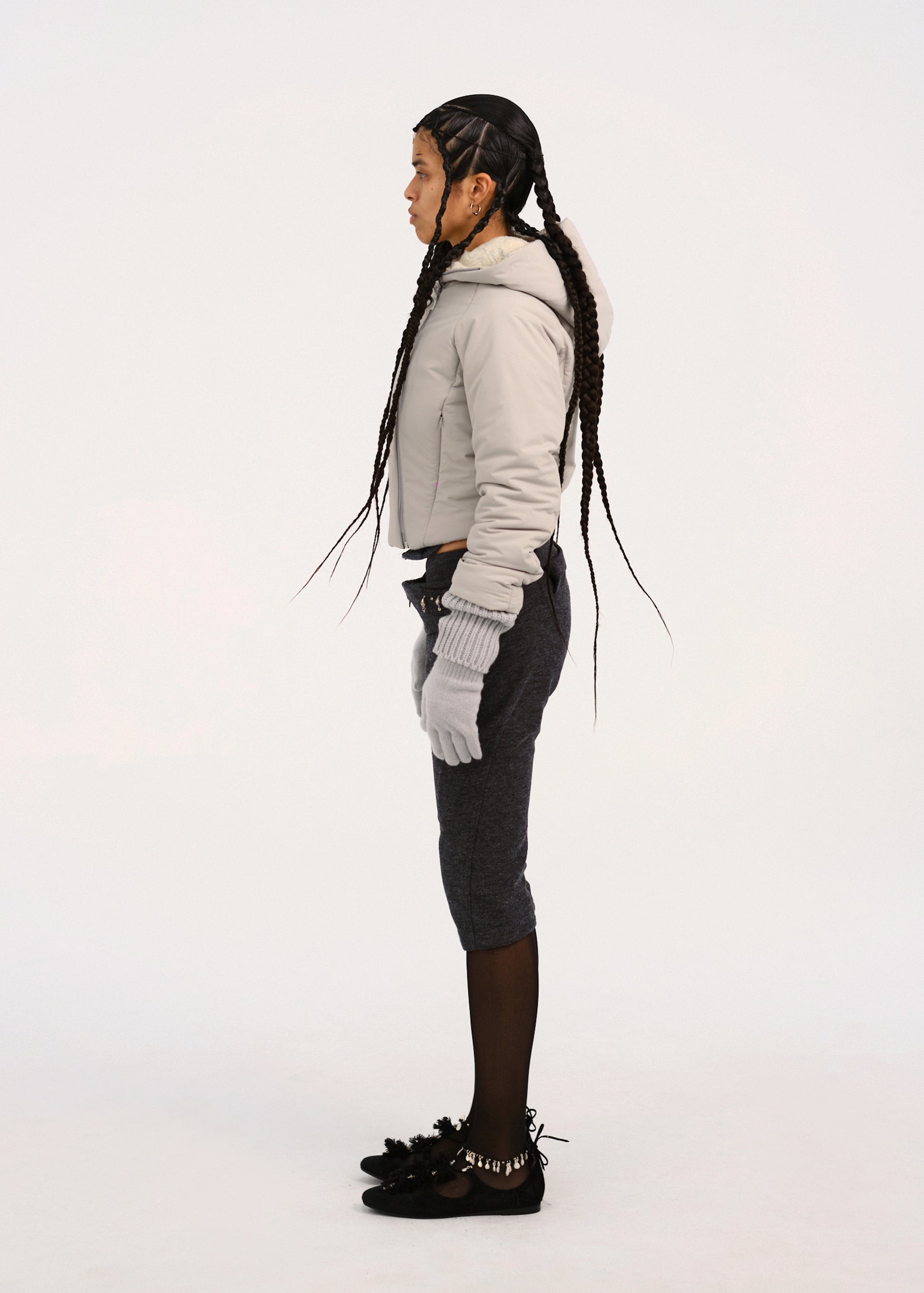 Hyein Seo - Capri Pants w/ Silver Charm Bag (Grey) product image 3 | TRAB K-Fashion Australia