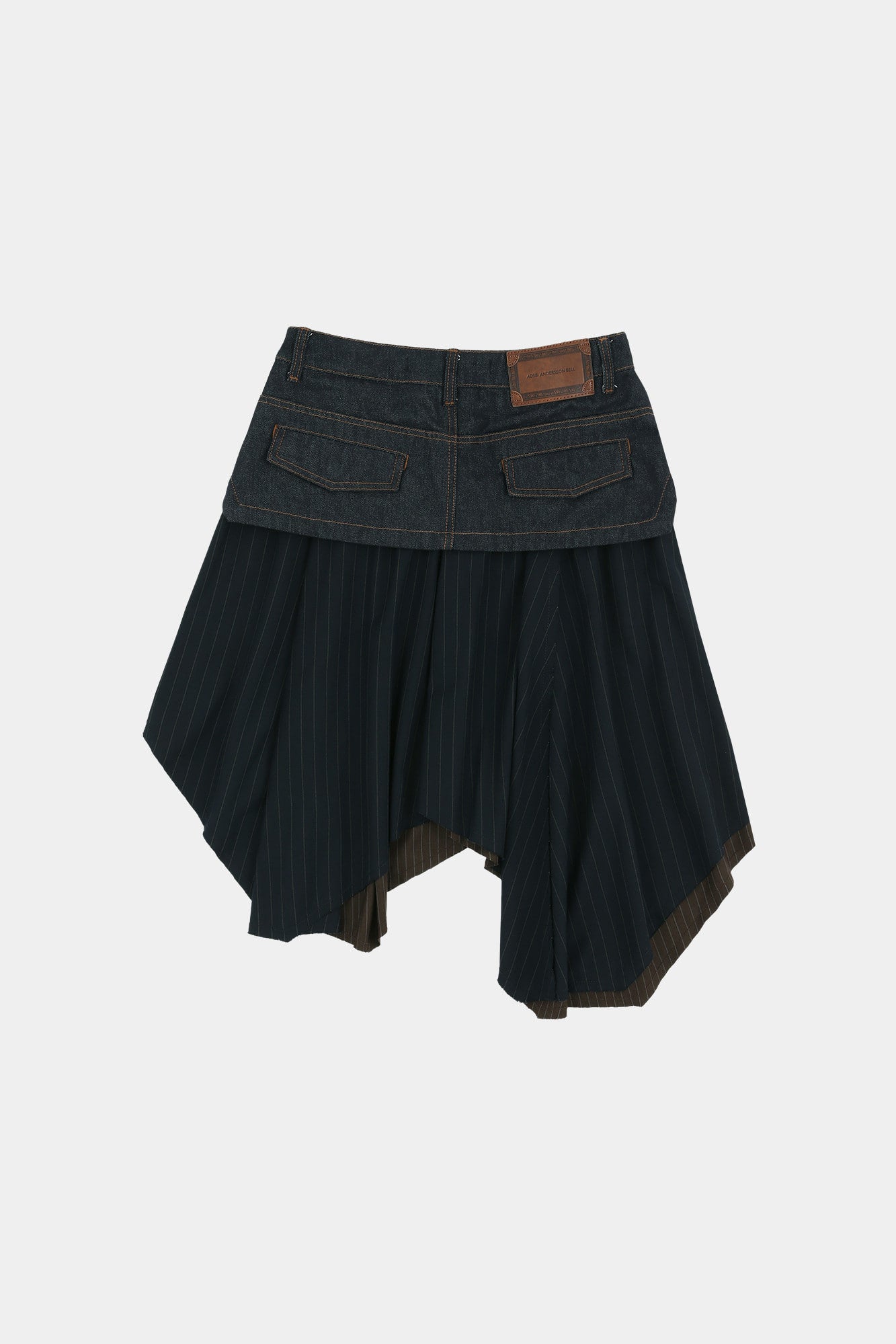 Andersson Bell - Rigid Turn-Over Asymmetric Skirt (Navy/Brown) product image 10 | TRAB K-Fashion Australia