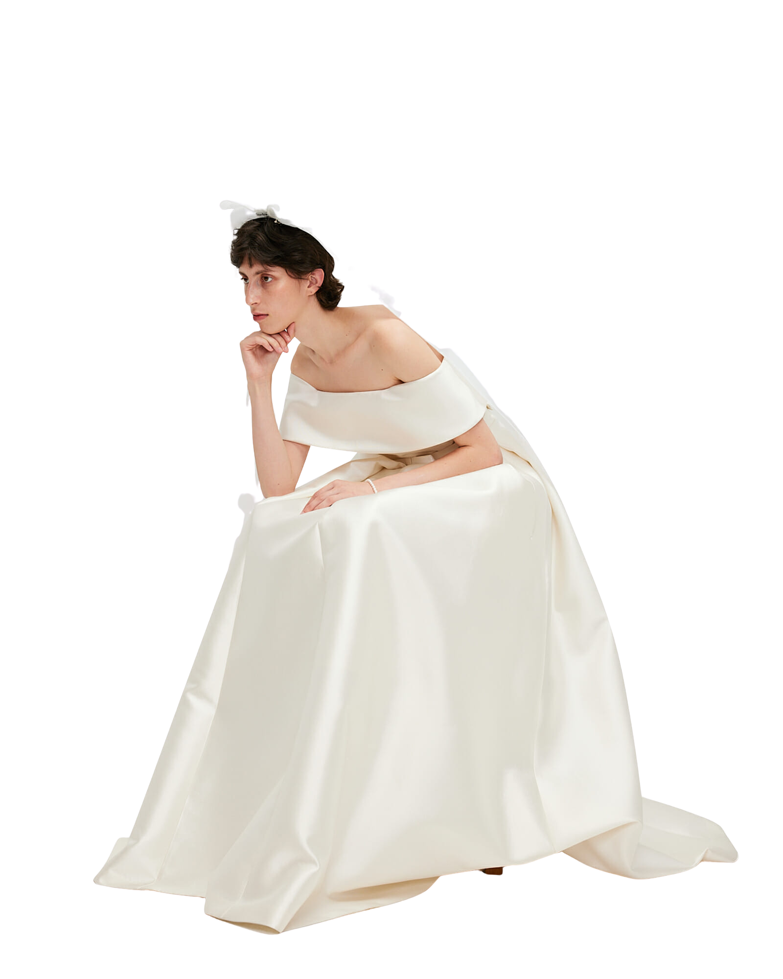 Kimhe Kim - Medium Ribbon Hair Clip (White) product image 5 | TRAB K-Fashion Australia