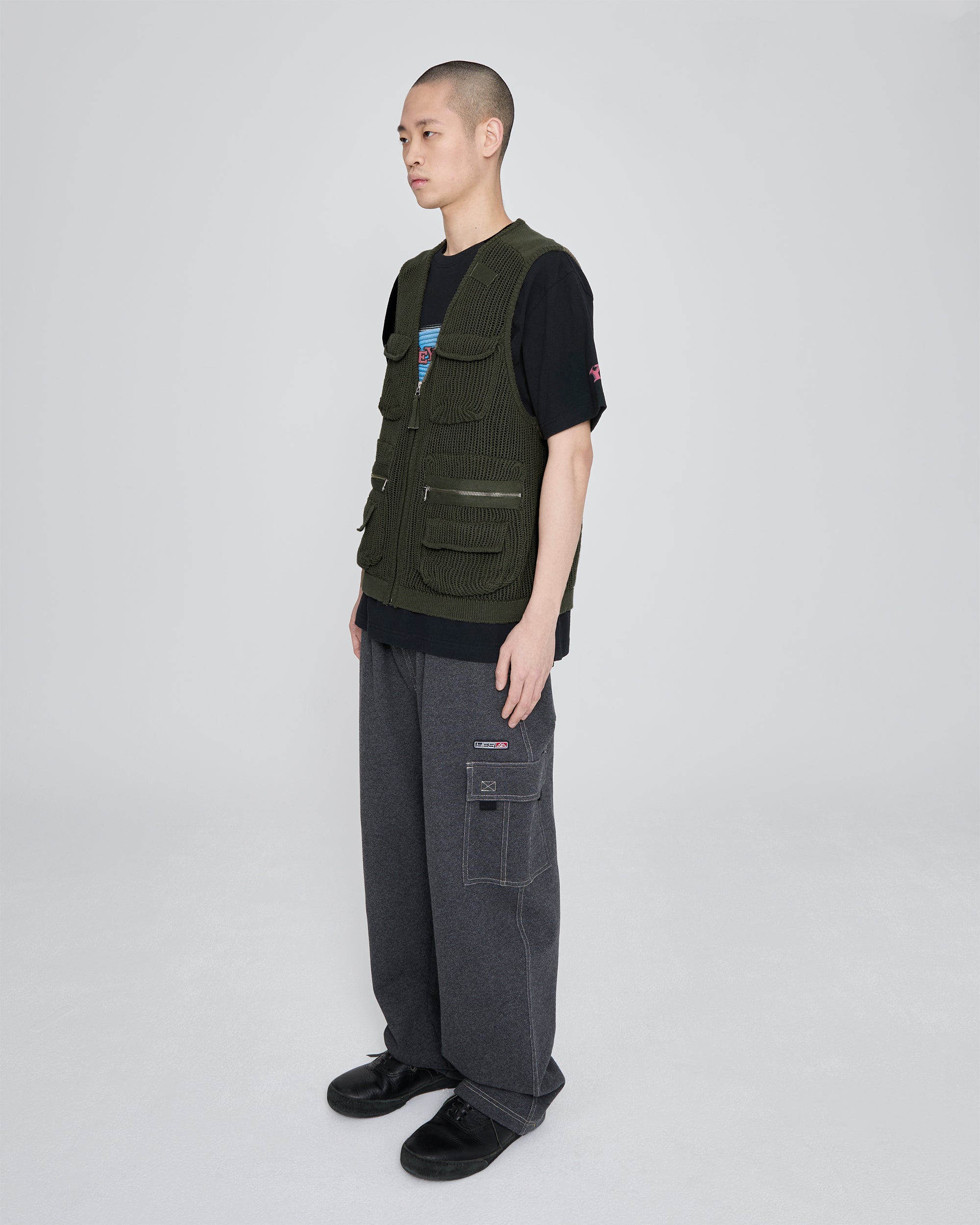 yeseyesee - Knitted Utility Vest (Khaki) product image 8 | TRAB K-Fashion Australia