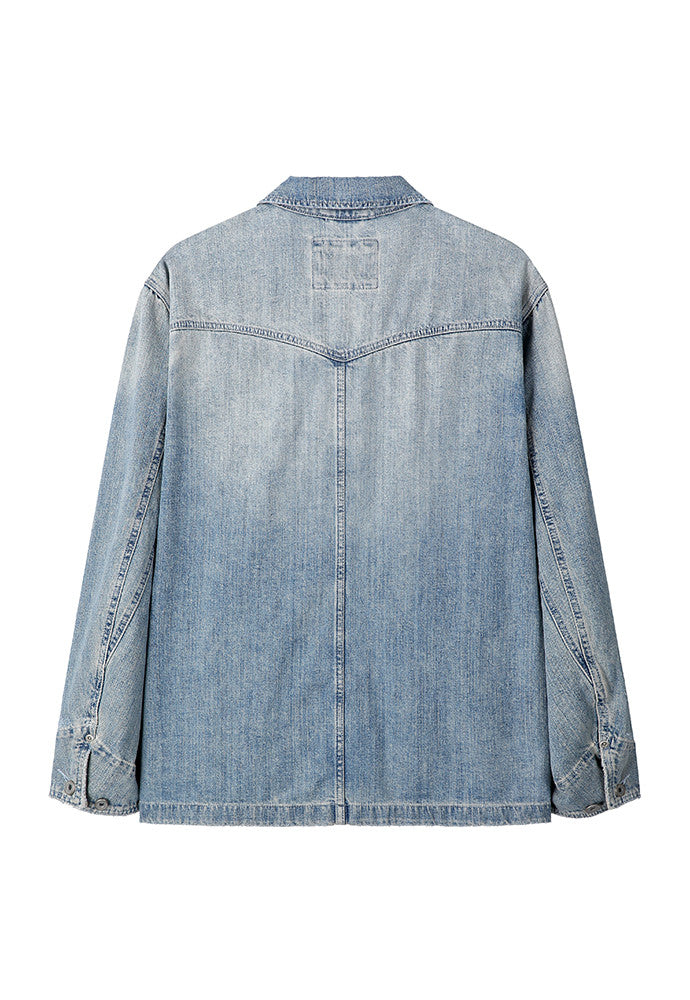 Art if acts - Denim Western Coverall Jacket (Light Indigo) product image 5 | TRAB K-Fashion Australia