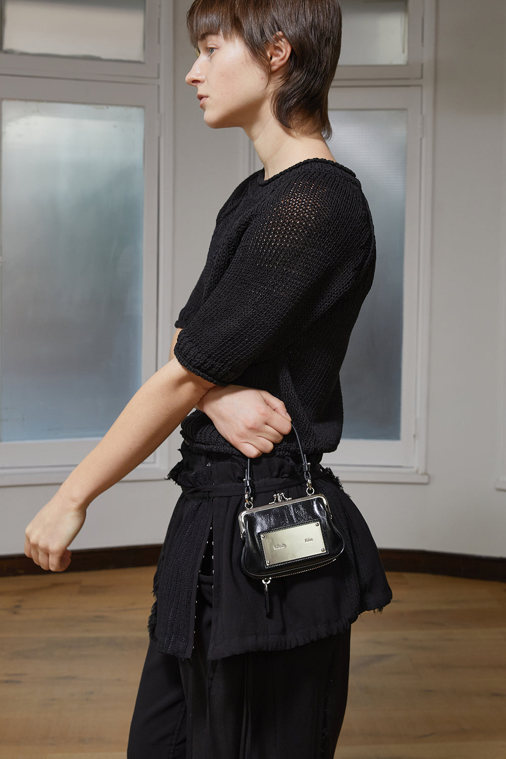 Matin Kim - Rough Patchwork Layered Skirt (Black) product image 11 | TRAB K-Fashion Australia