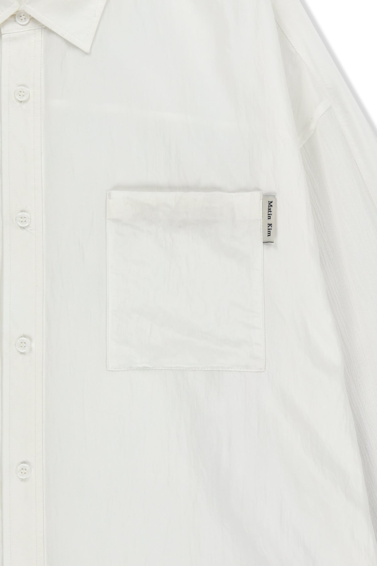Matin Kim - Mixed Panel Over Fit Shirt (White) product image 4 | TRAB K-Fashion Australia
