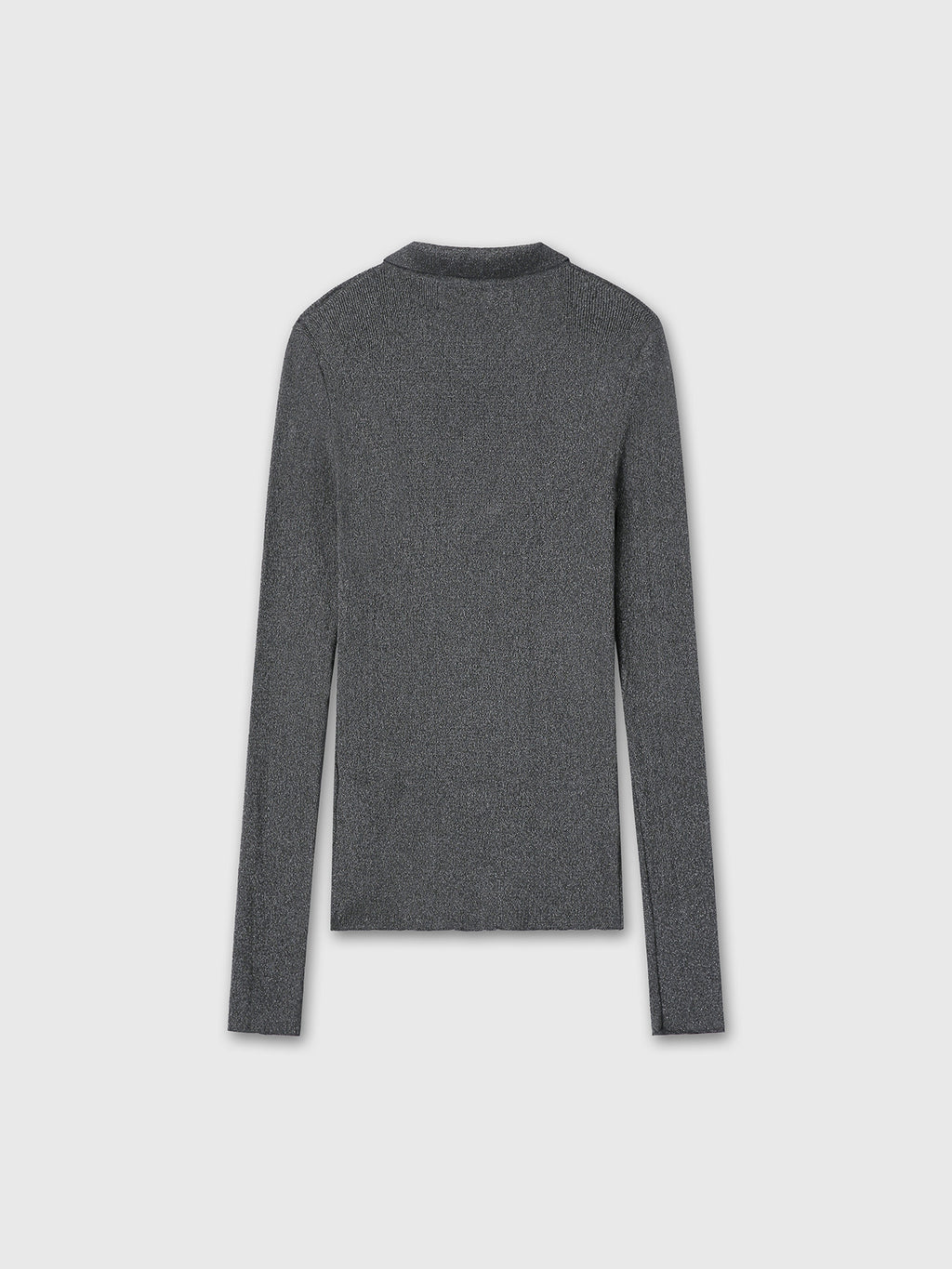 Tonywack - Glitter Ribbed Knit Polo Shirt (Charcoal) product image 12 | TRAB K-Fashion Australia