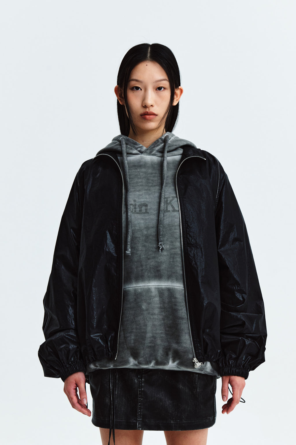 Matin Kim - Matin Kim Logo Coating Jumper (Black) product image 5 | TRAB K-Fashion Australia