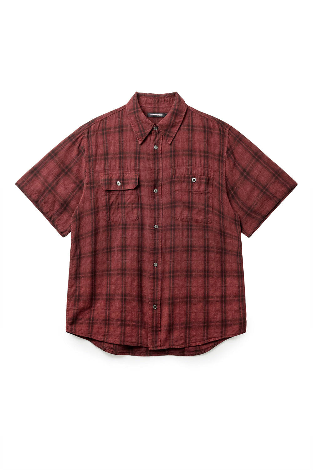 Hatchingroom - 2Pk Shirt 1/2 Over Dyed Check (Dark Red) product image 1 | TRAB K-Fashion Australia