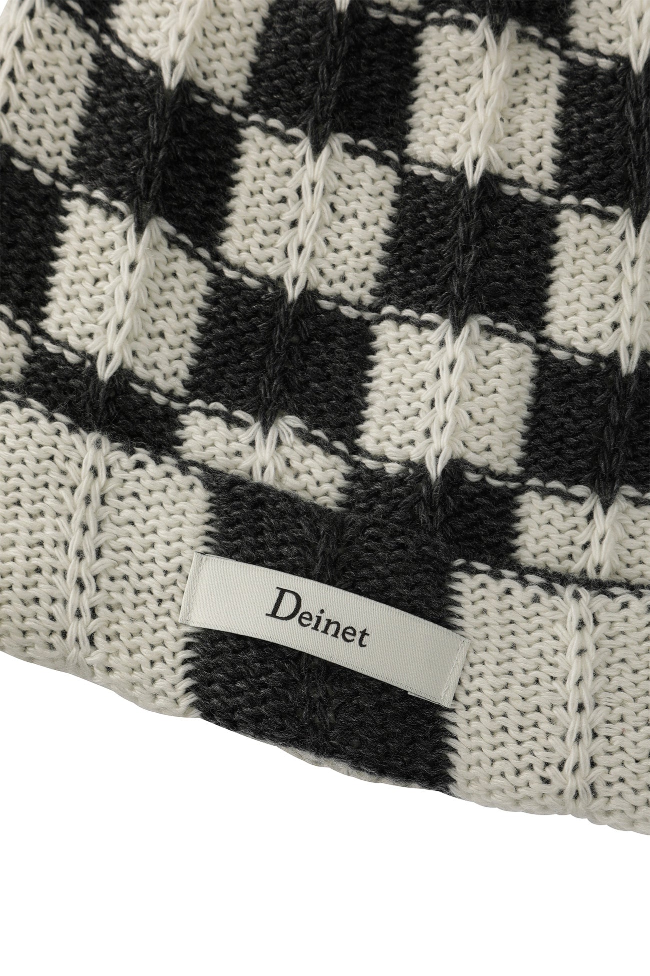 Deinet - Checkered Neat Knit Beanie (Charcoal) product image 8 | TRAB K-Fashion Australia