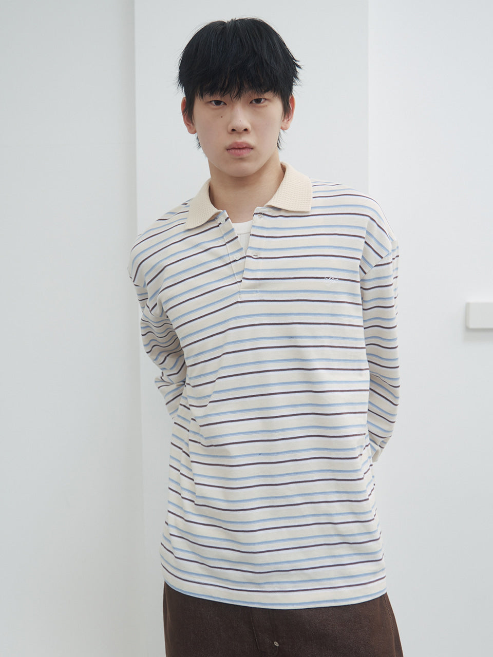 Kijun - Fresh Border Pique Polo (Sky Blue) product image 2 | TRAB K-Fashion Australia