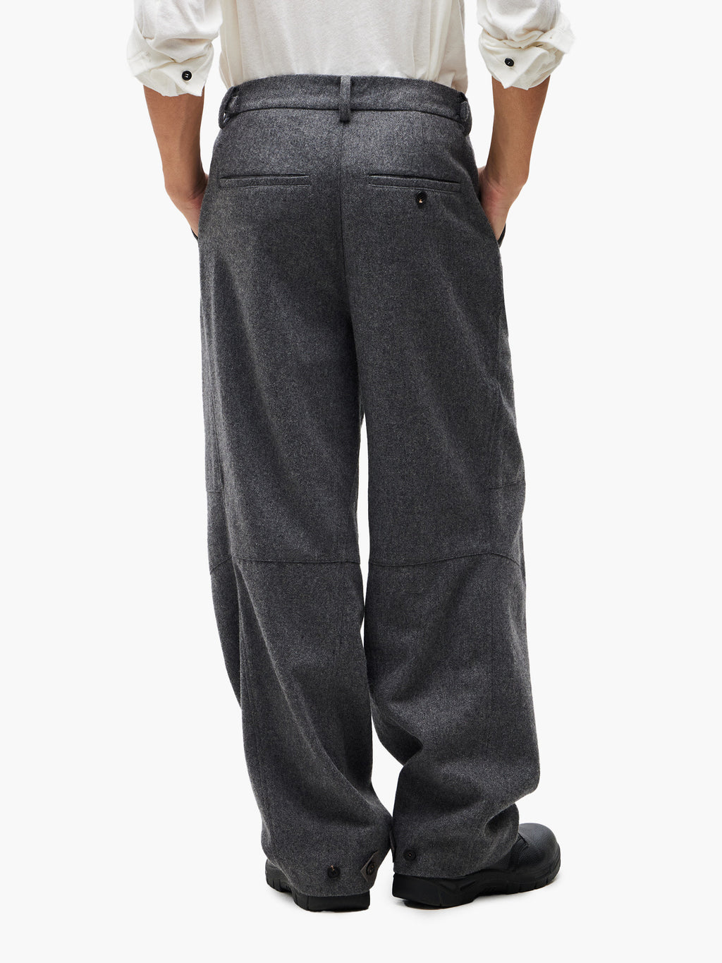 Jiyong Kim - Wool Dart Trousers (Grey) product image 5 | TRAB K-Fashion Australia